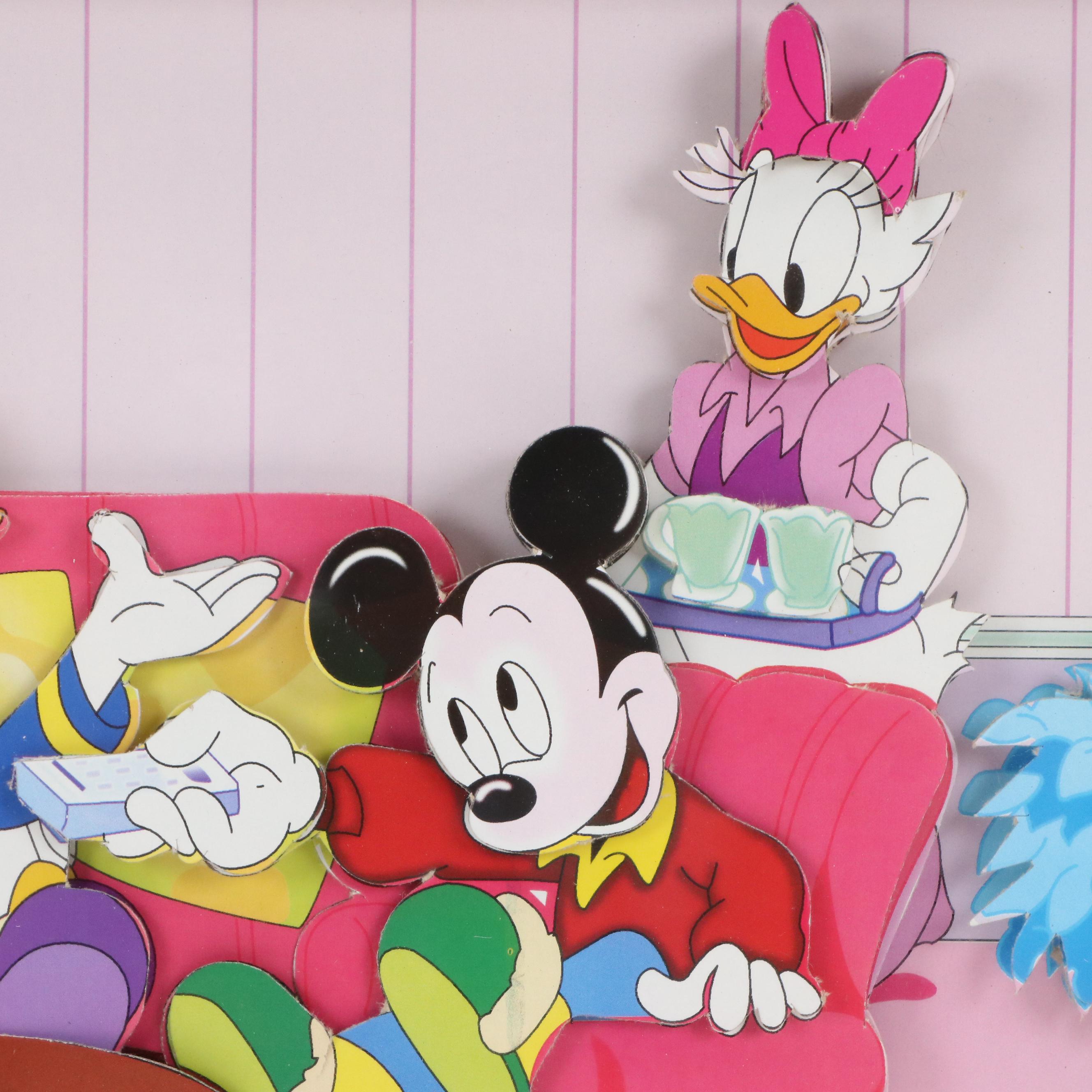 3-D Offset Lithograph of Donald Duck, Mickey Mouse, and Daisy, Late 20th Century