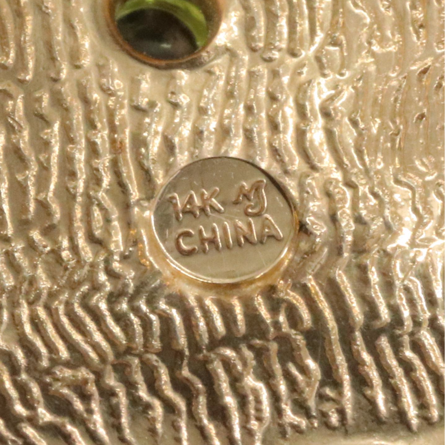 14K Peridot Enhancer Pendant on Pearl Station Chain