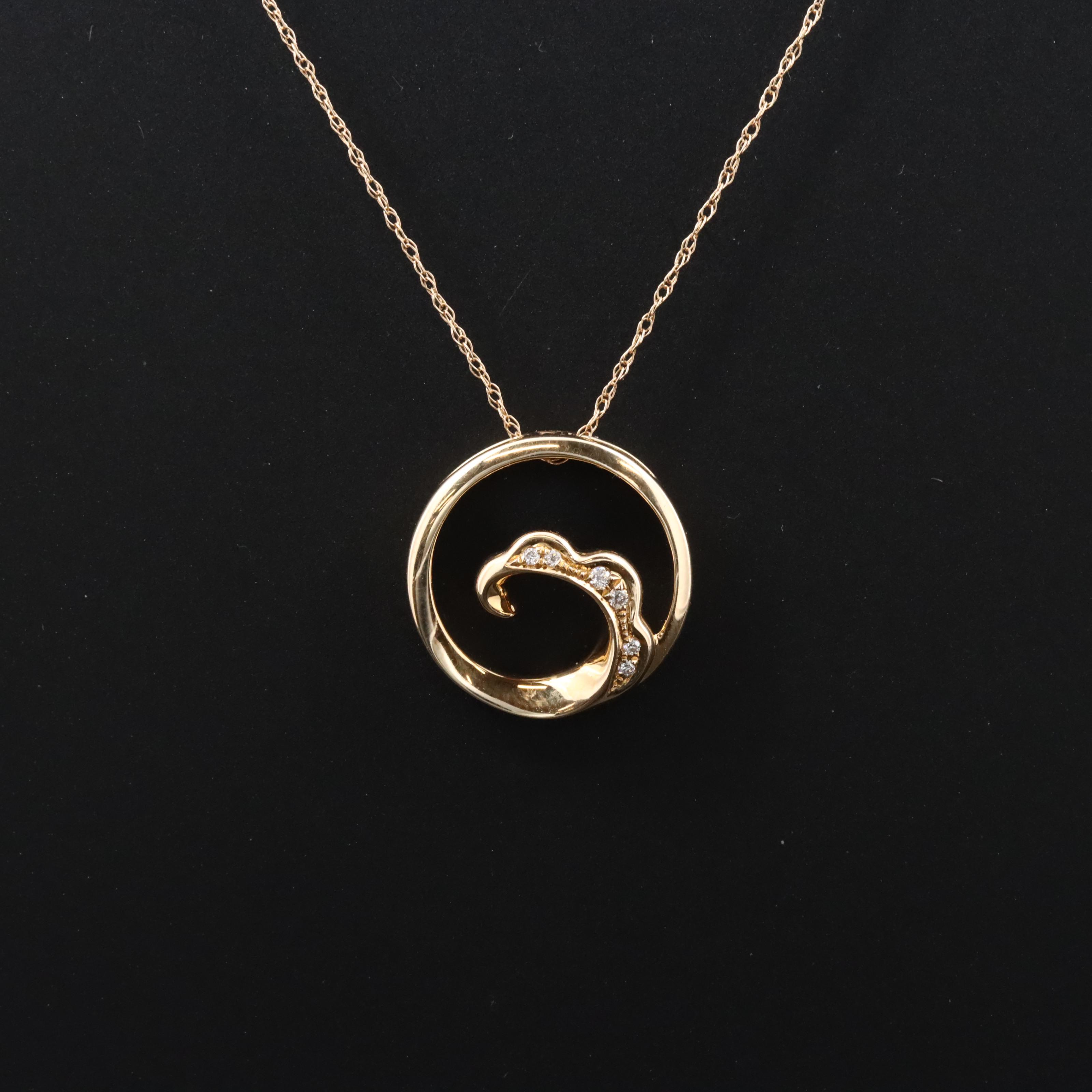 14K 0.03 CTW Diamond Pendant Necklace