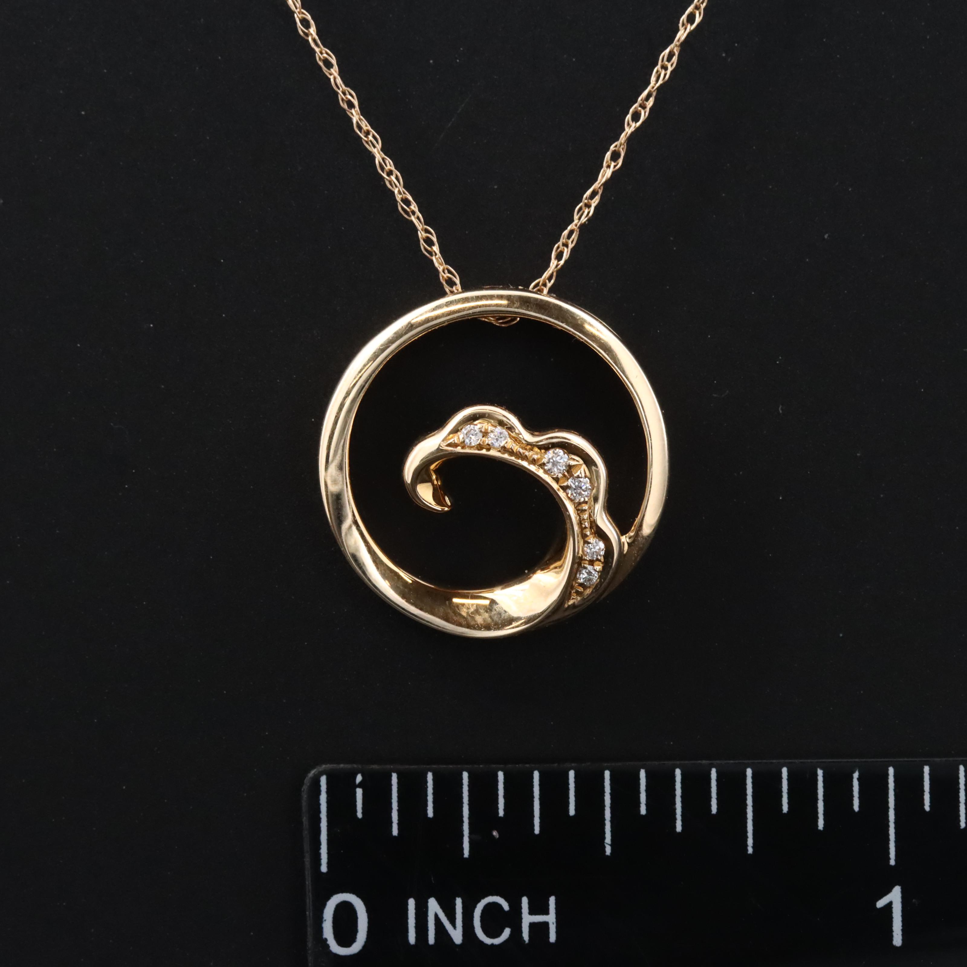 14K 0.03 CTW Diamond Pendant Necklace