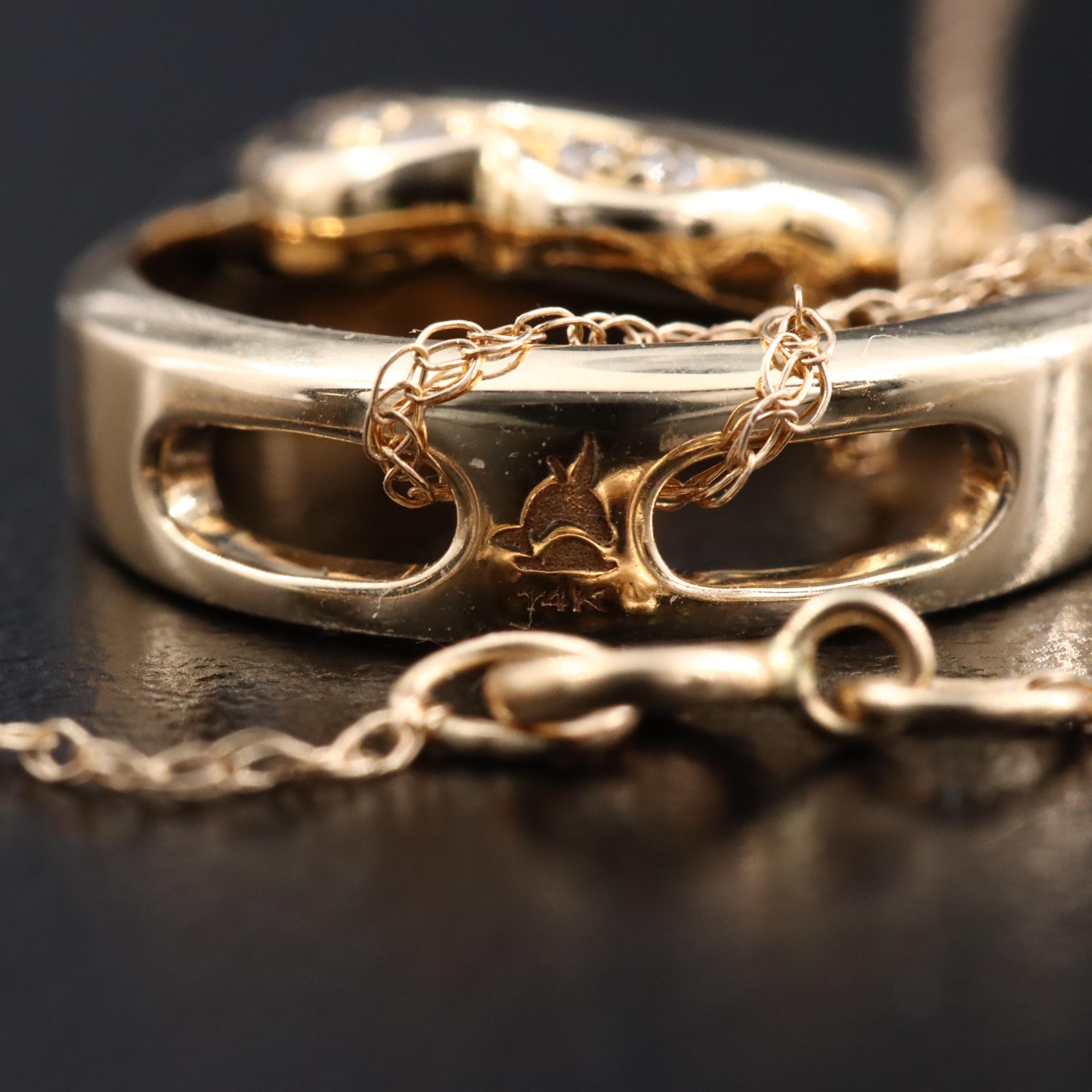 14K 0.03 CTW Diamond Pendant Necklace