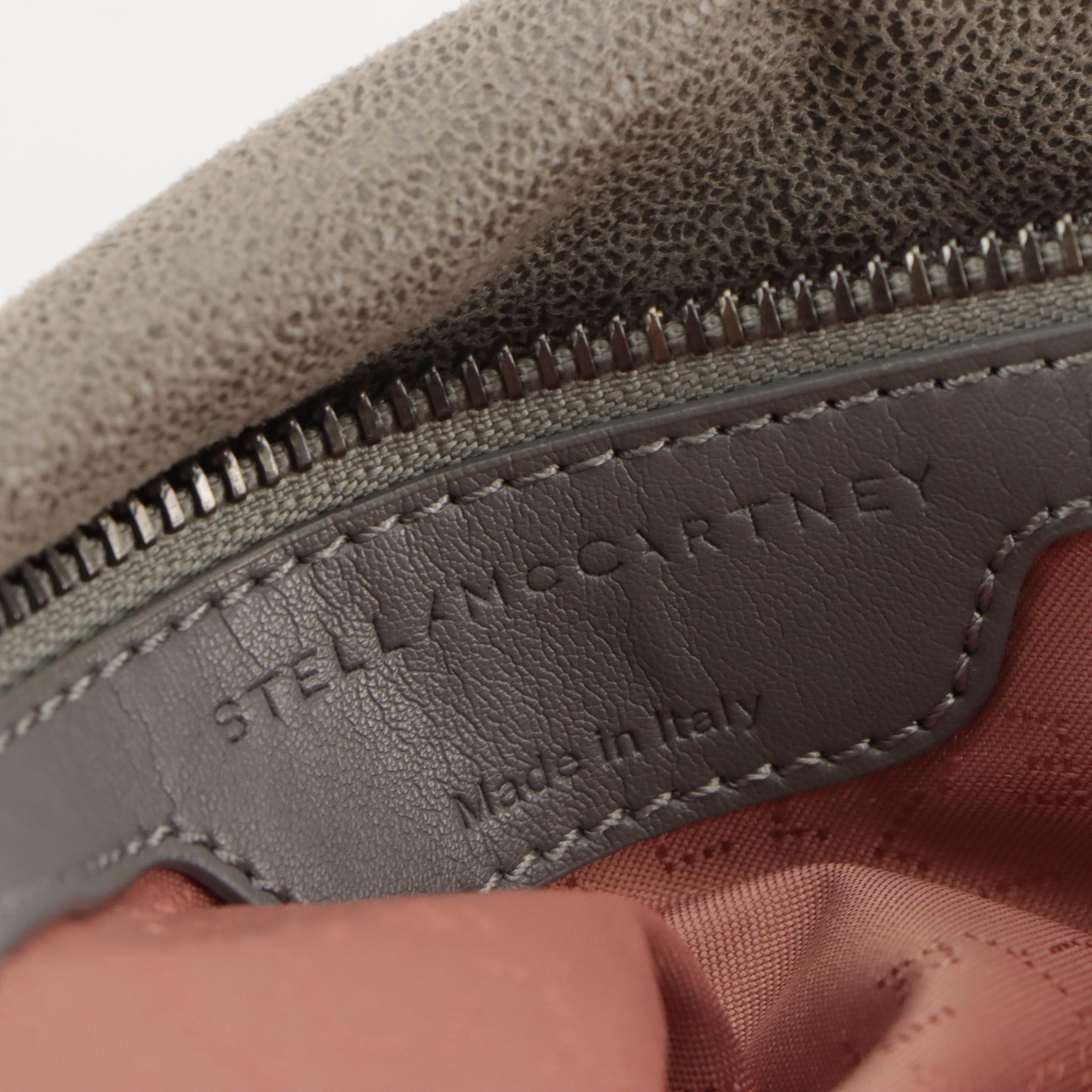 Stella Mccartney Large Falabella Chain Strap Bag in Gray Shaggy Deer Faux-Suede