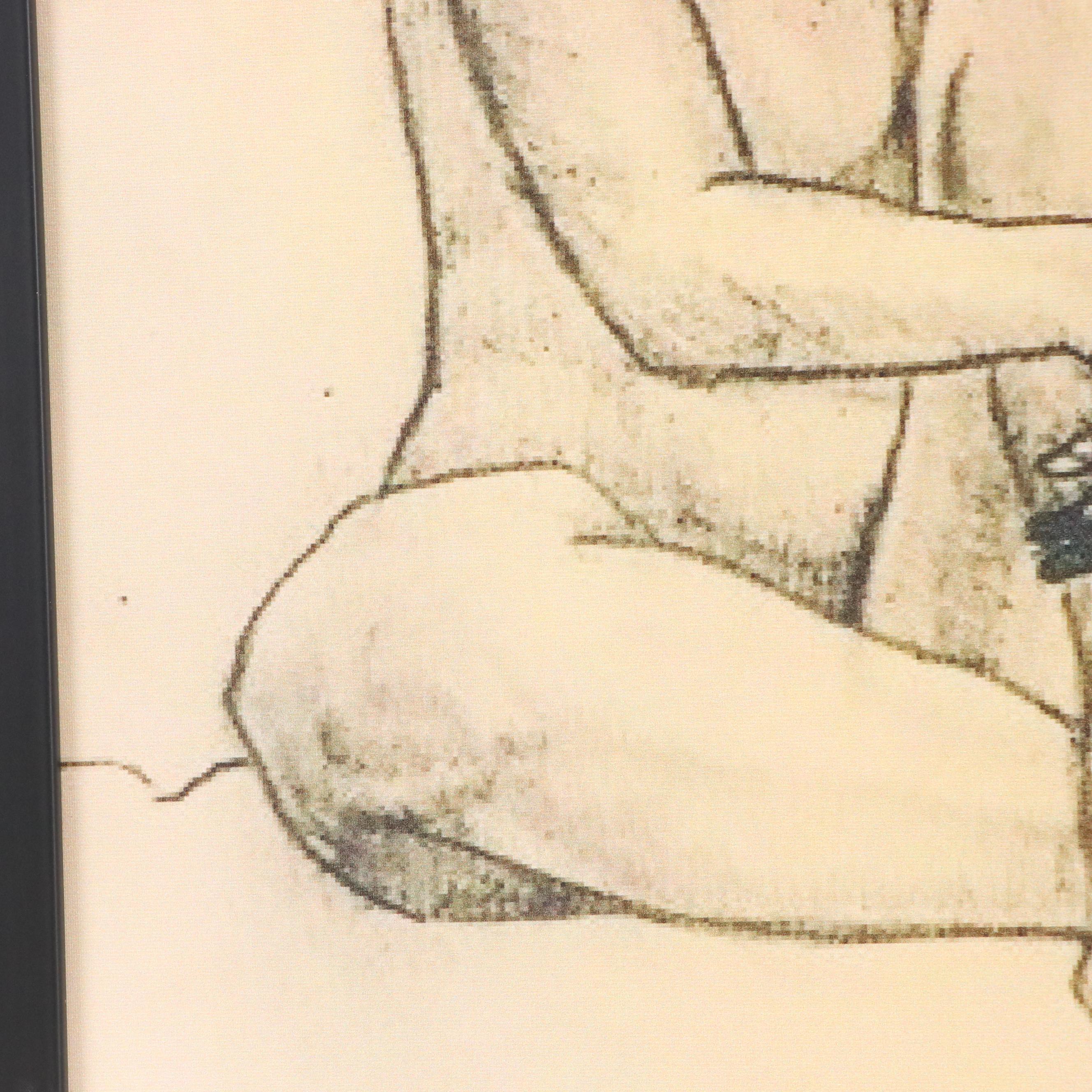 M.C. Abushar Digital Print "Sitting Nude Model," 21st Century