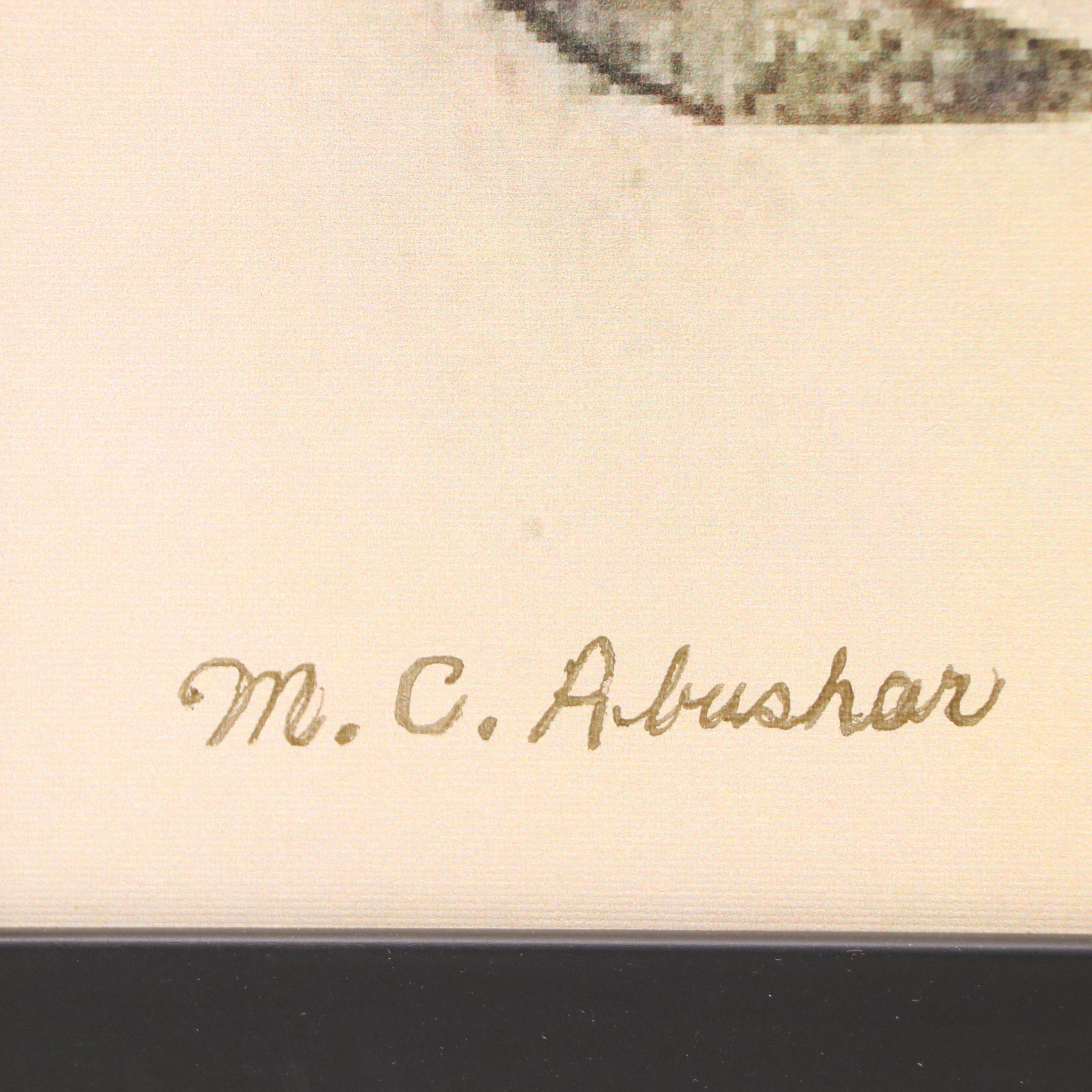 M.C. Abushar Digital Print "Sitting Nude Model," 21st Century