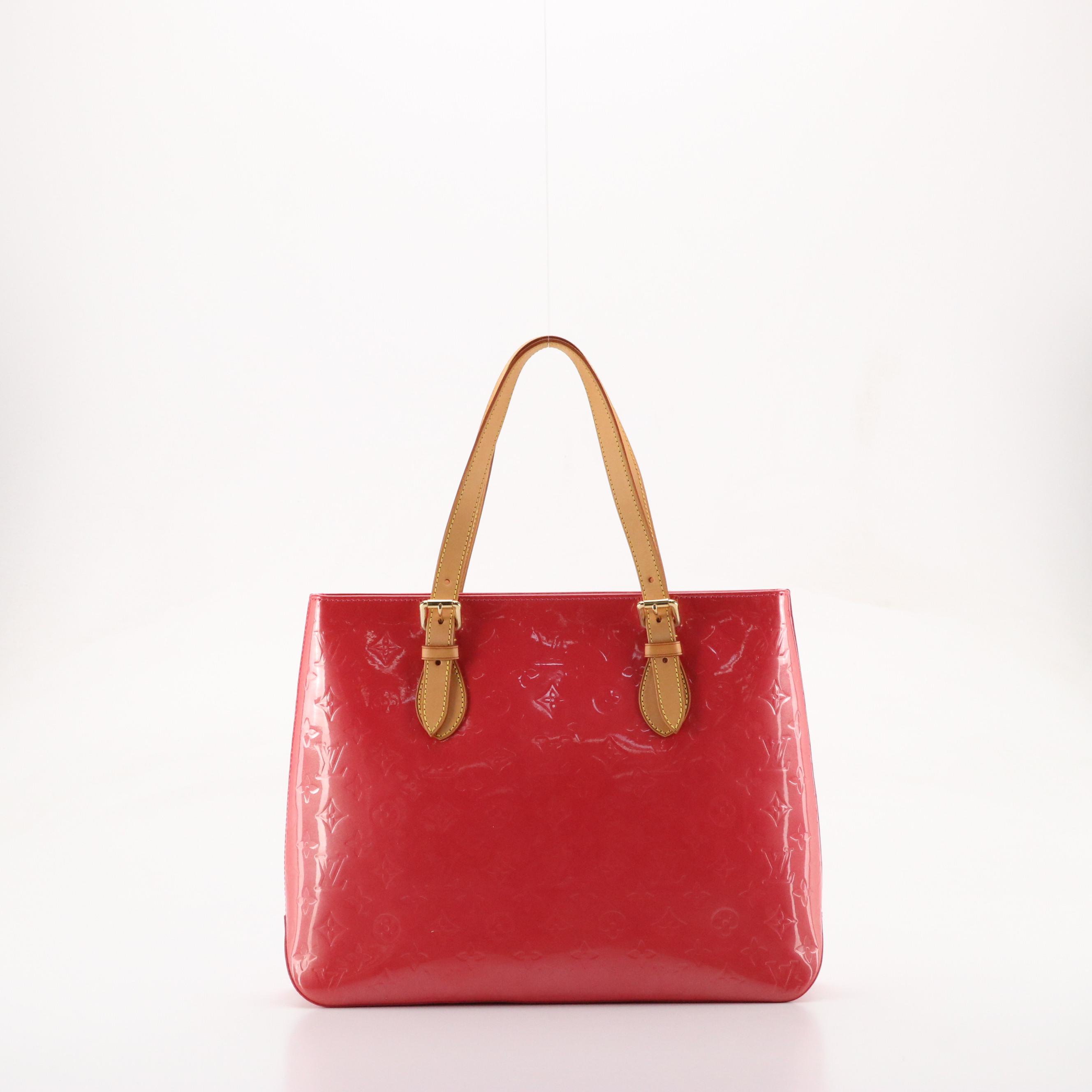Louis Vuitton Brentwood Shoulder Tote in Framboise Vernis and Vachetta Leather