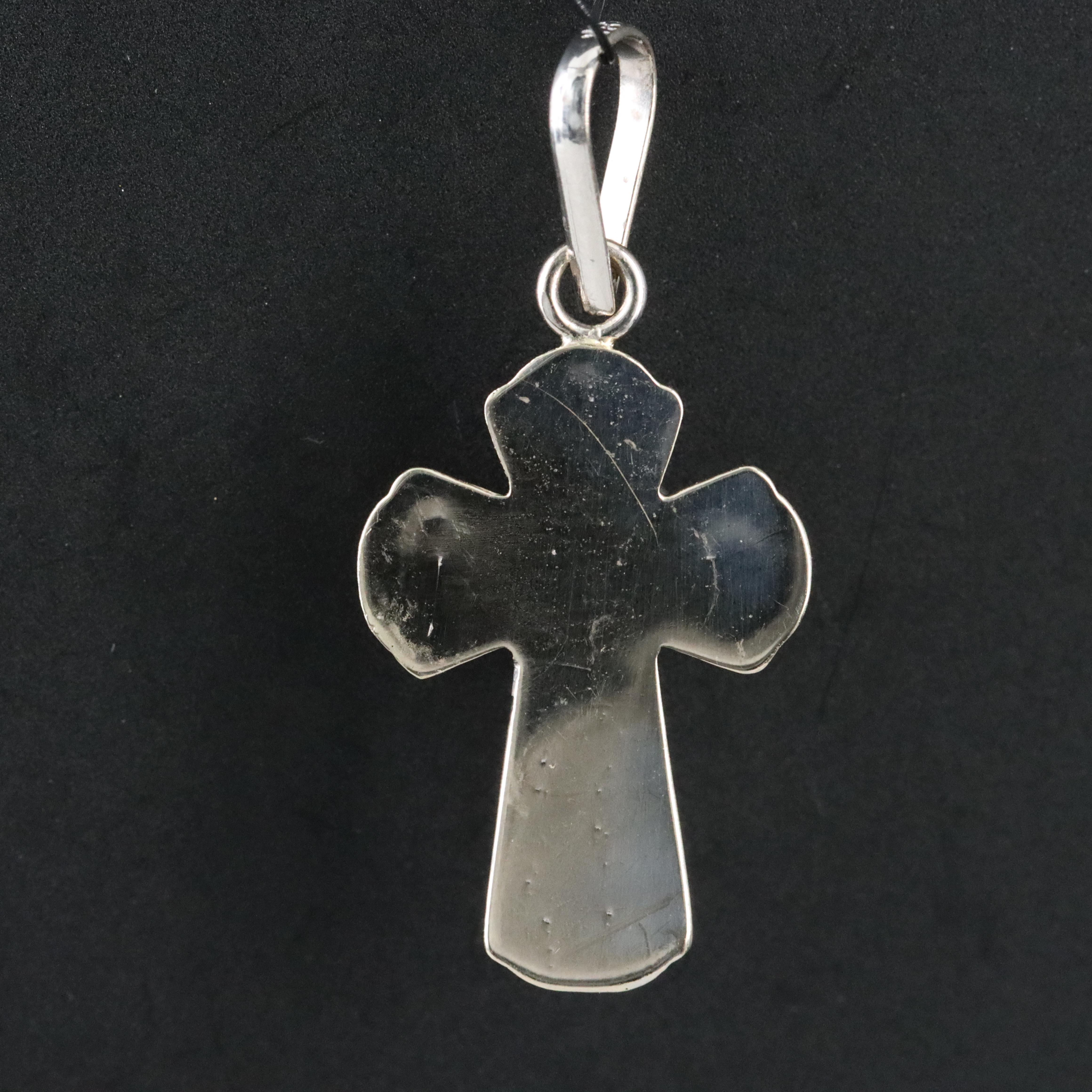 18K Emerald Cross Pendant