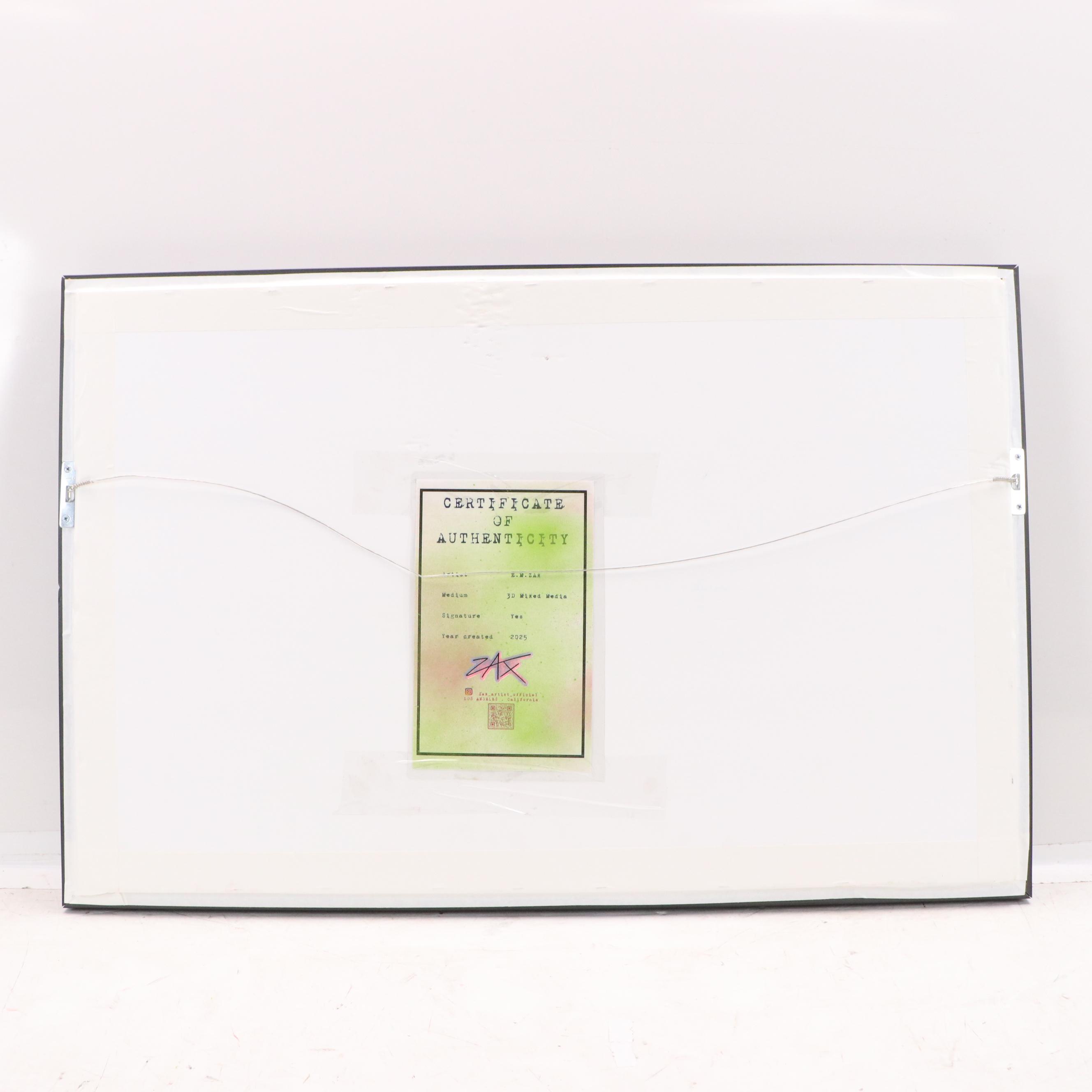 E.M. Zax Accordion Folded Mixed Media Digital Print of Currency, 2025