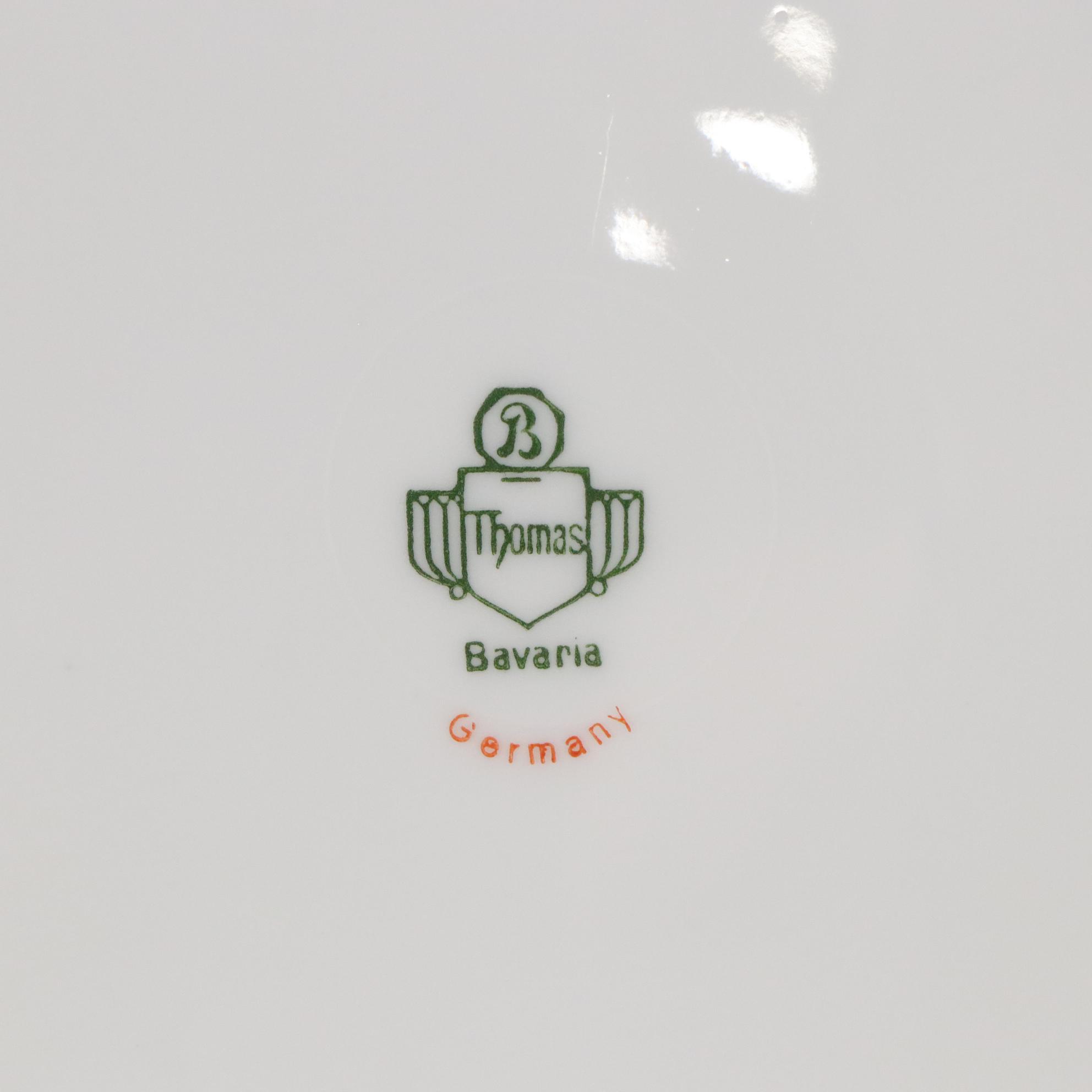 Thomas Bavaria Platinum Scallop Trim Porcelain Dinnerware Set for Four