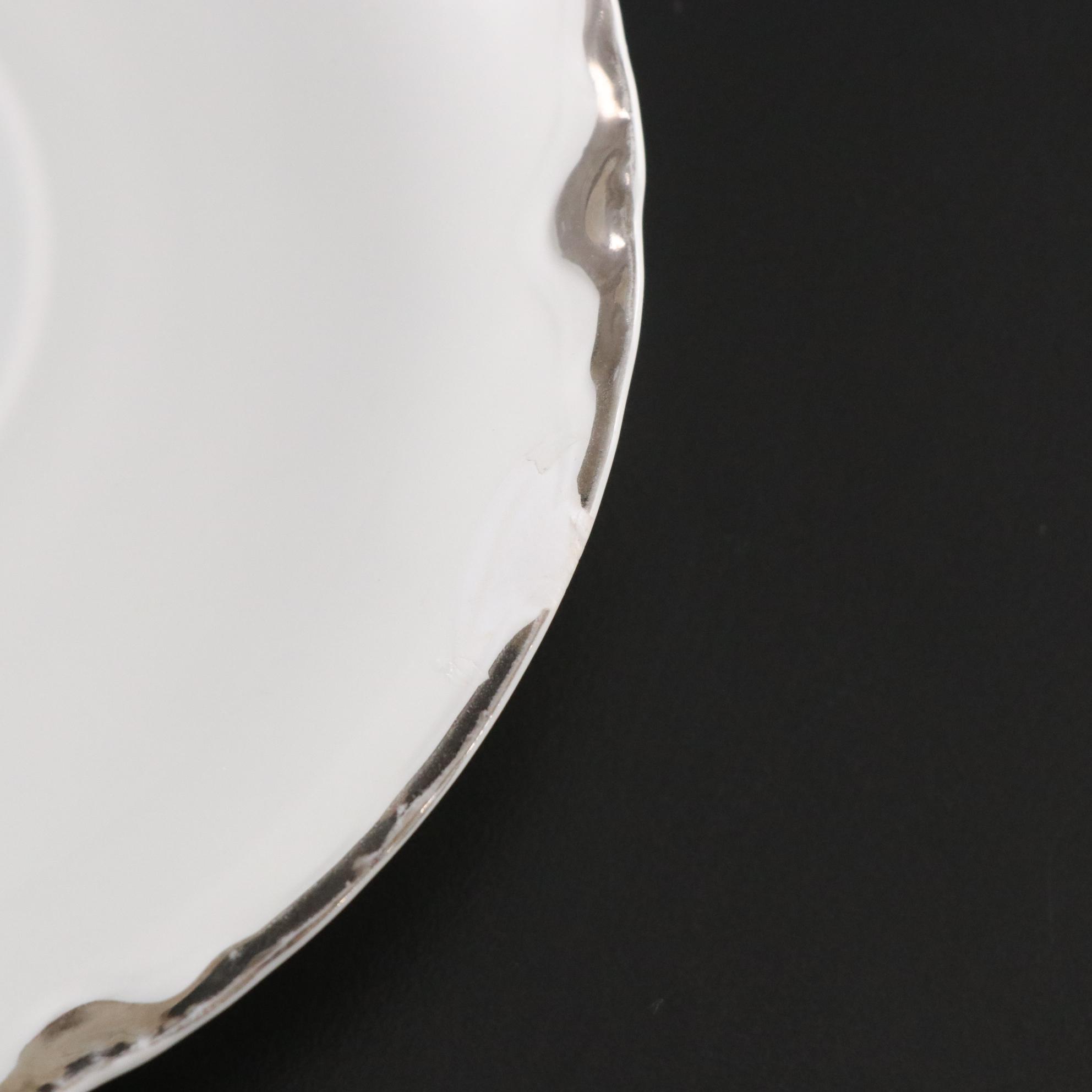 Thomas Bavaria Platinum Scallop Trim Porcelain Dinnerware Set for Four