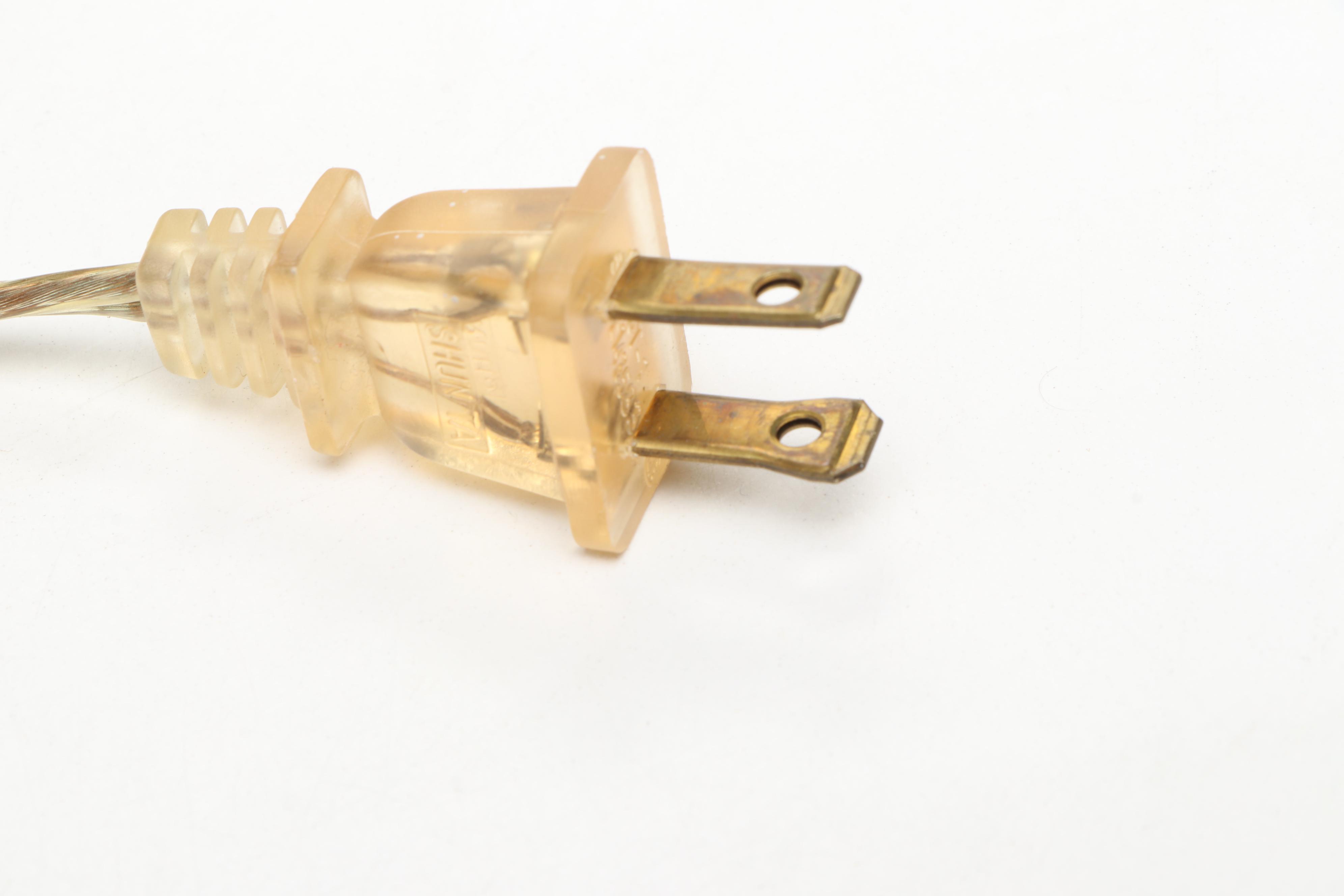 Dale Tiffany Mission Style Metal Lamp with Iridescent Slag Glass Shade, Overlay