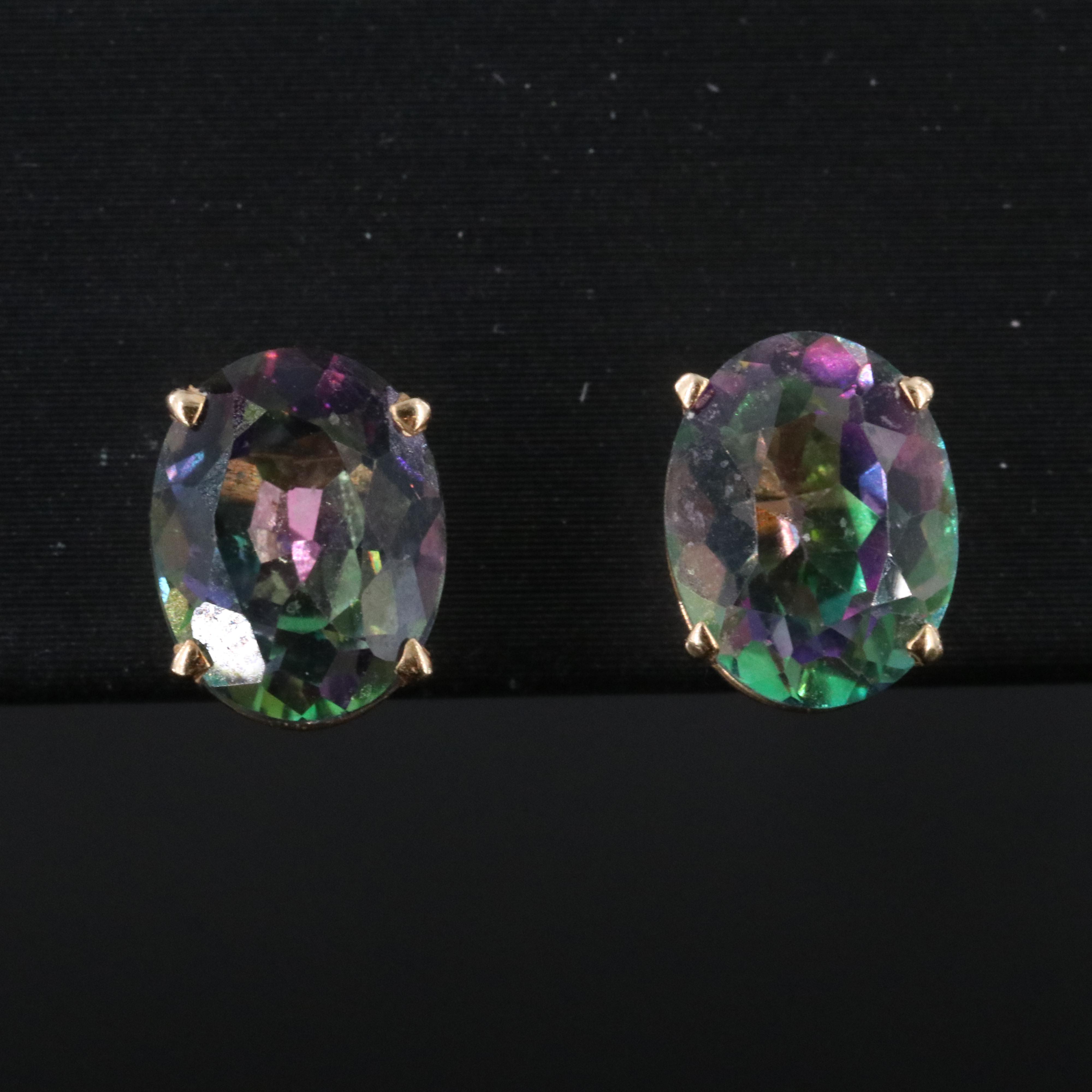14K Mystic Topaz Stud Earrings