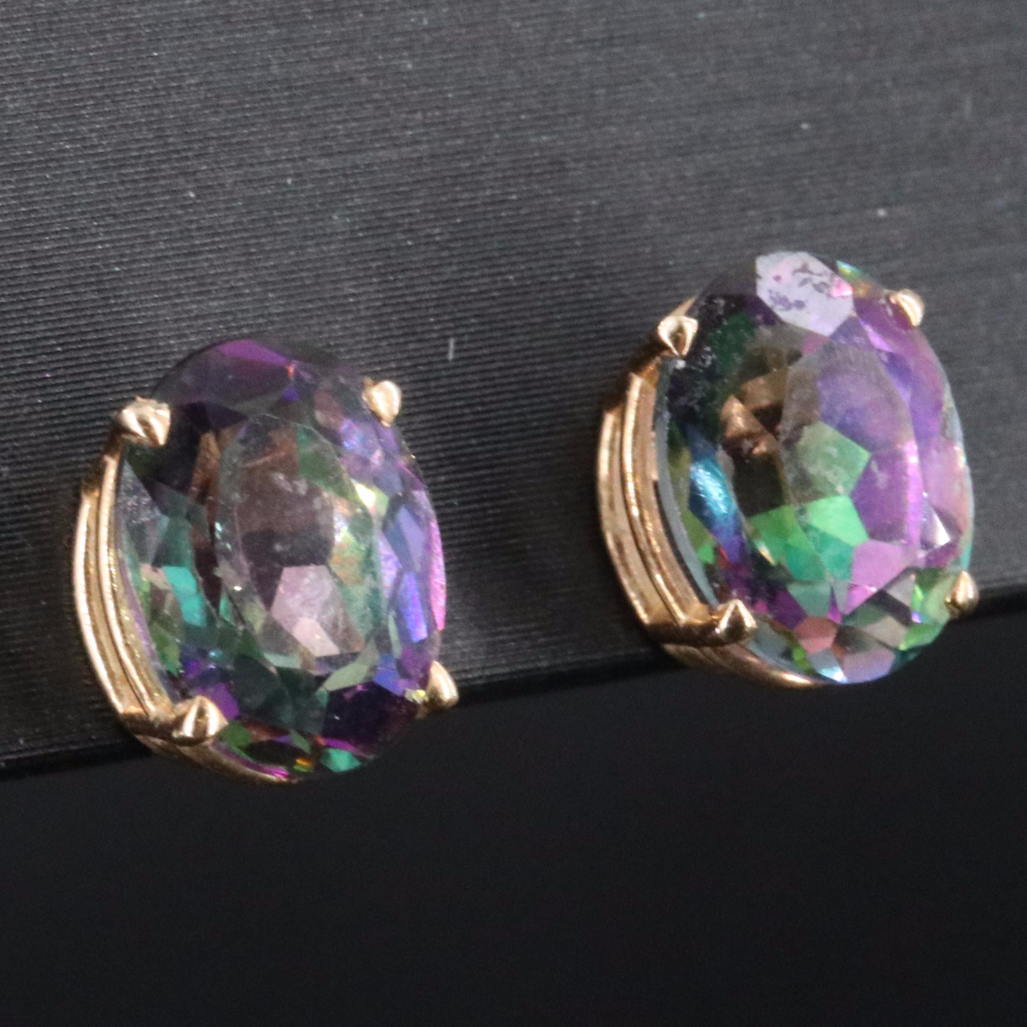 14K Mystic Topaz Stud Earrings