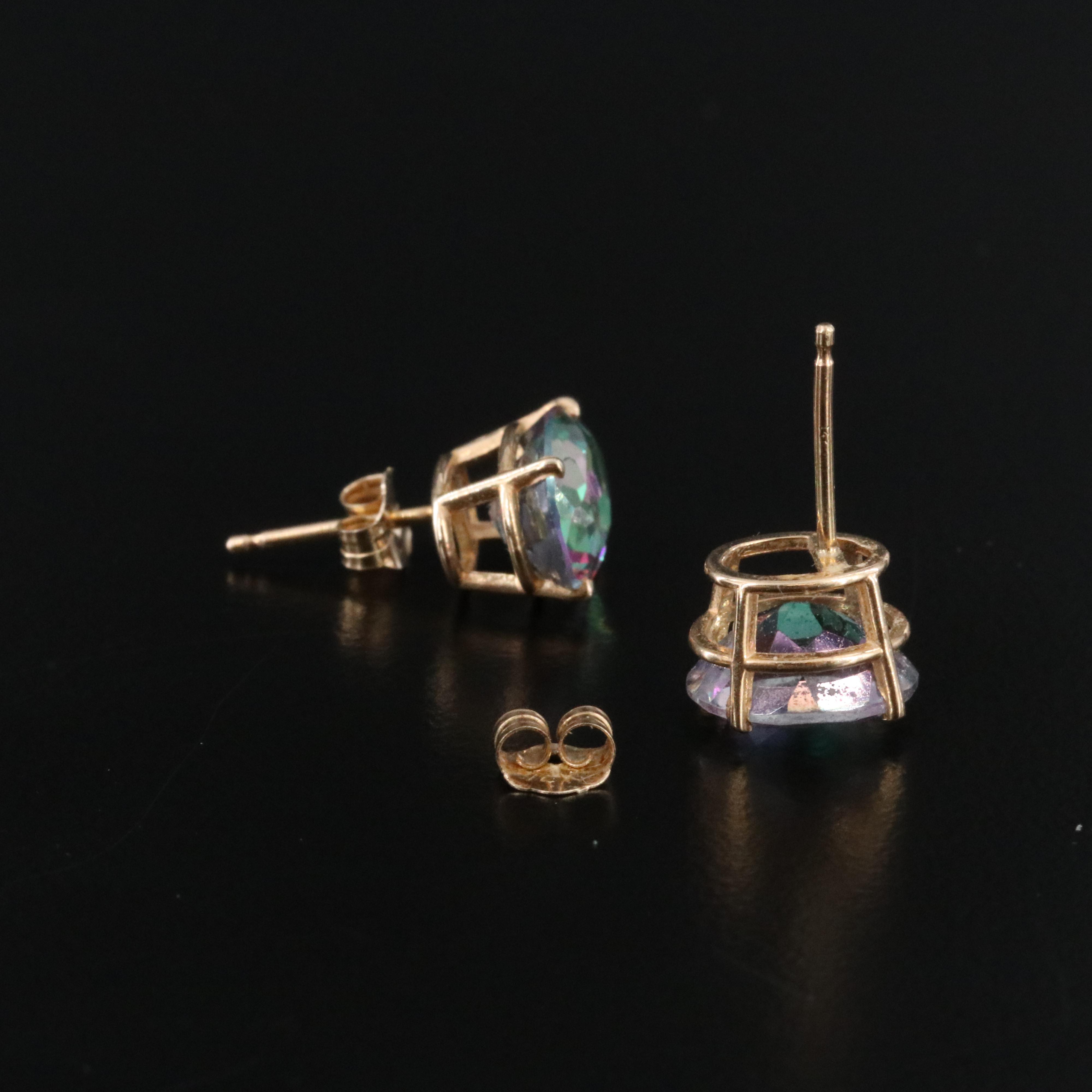 14K Mystic Topaz Stud Earrings