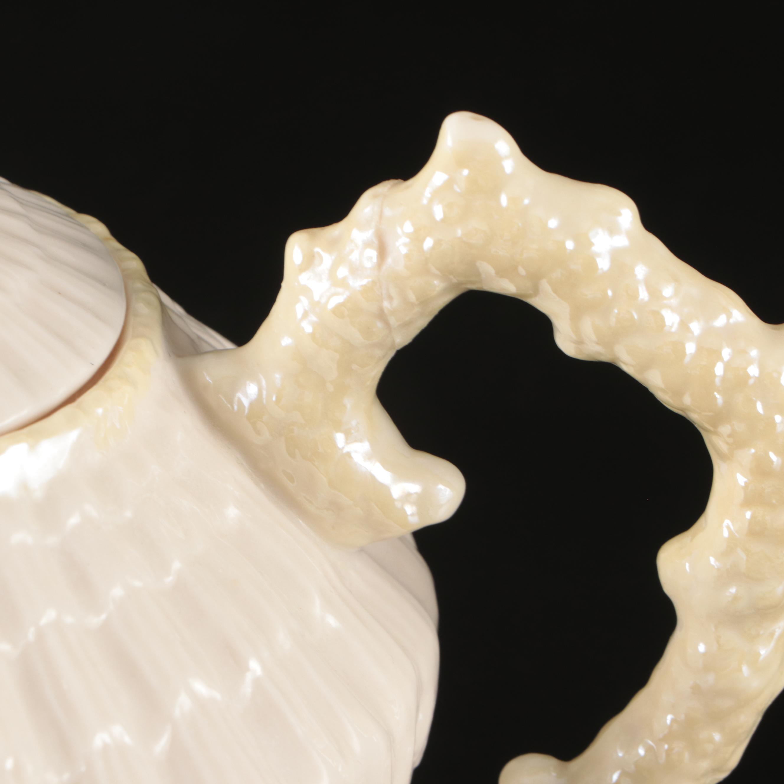 Belleek "Limpet" Porcelain Tea Set with "Toy Shell" Creamer and Sugar