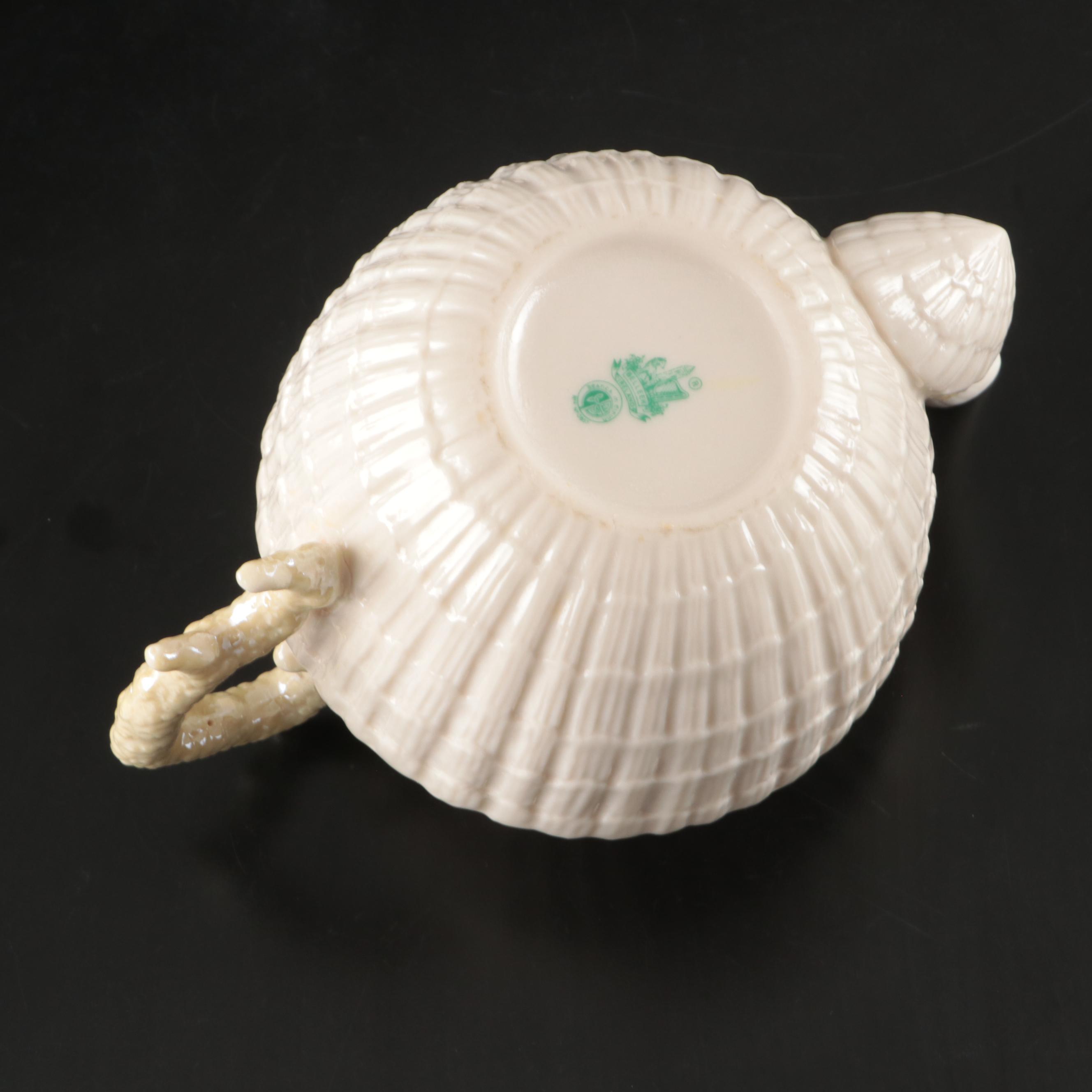 Belleek "Limpet" Porcelain Tea Set with "Toy Shell" Creamer and Sugar