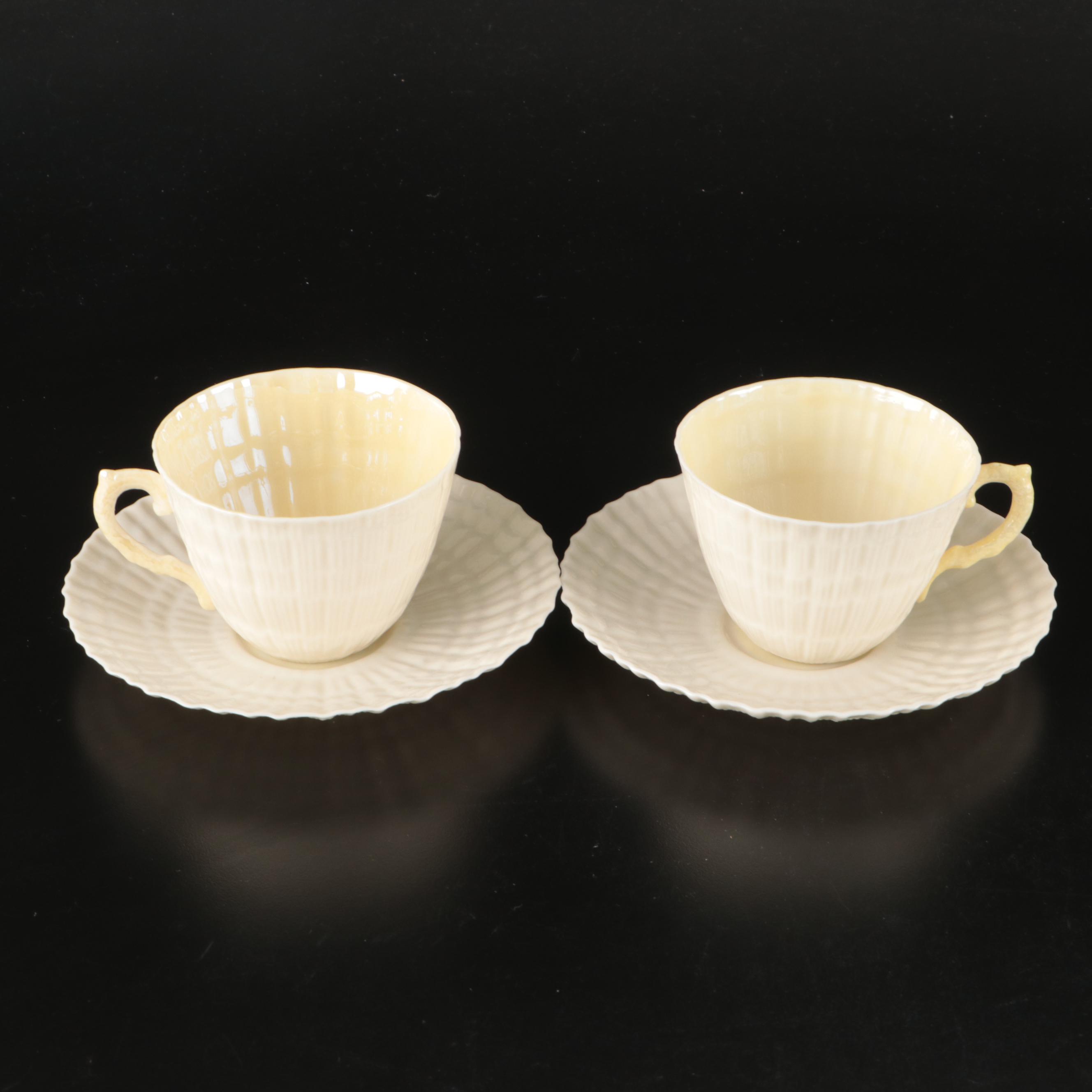 Belleek "Limpet" Porcelain Tea Set with "Toy Shell" Creamer and Sugar