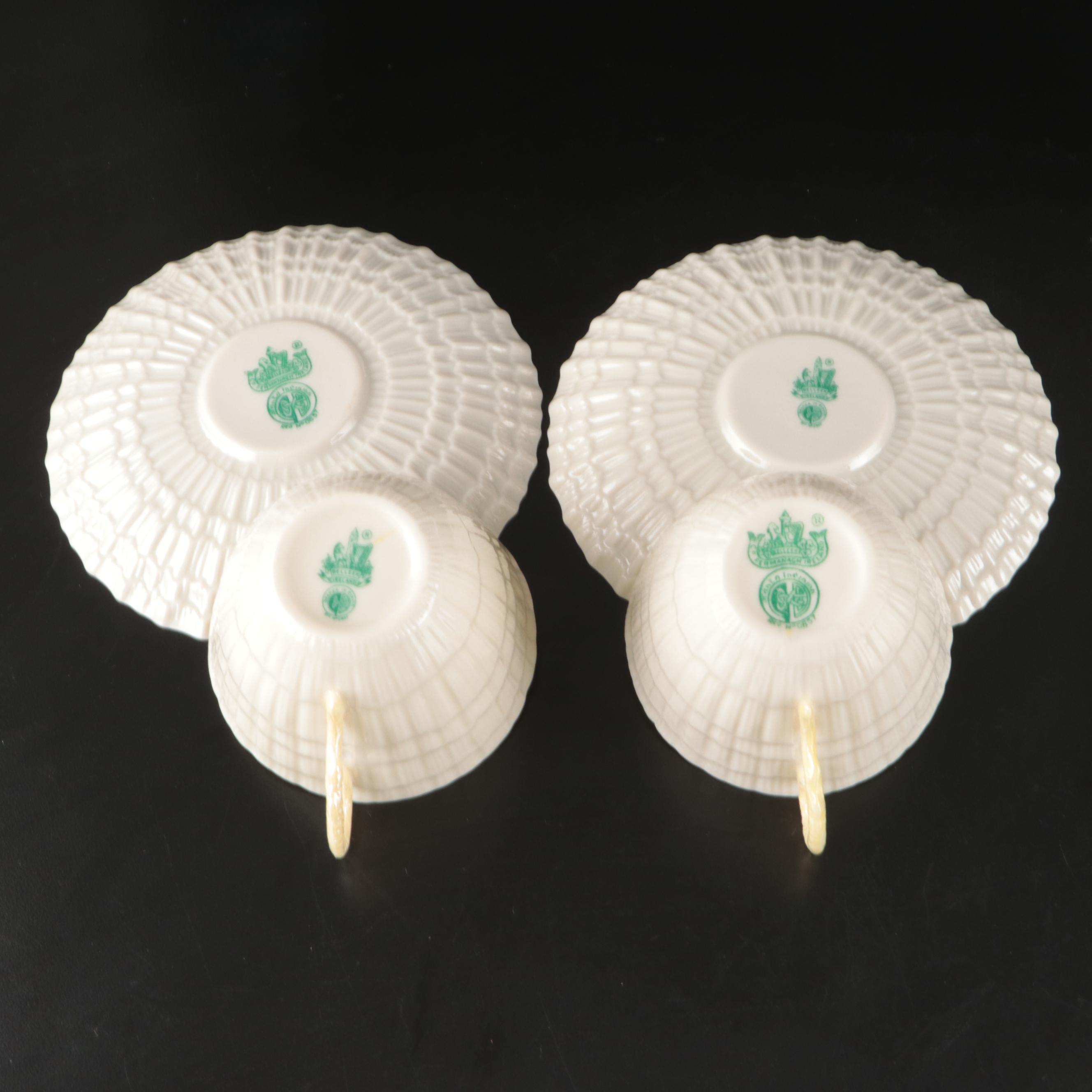 Belleek "Limpet" Porcelain Tea Set with "Toy Shell" Creamer and Sugar