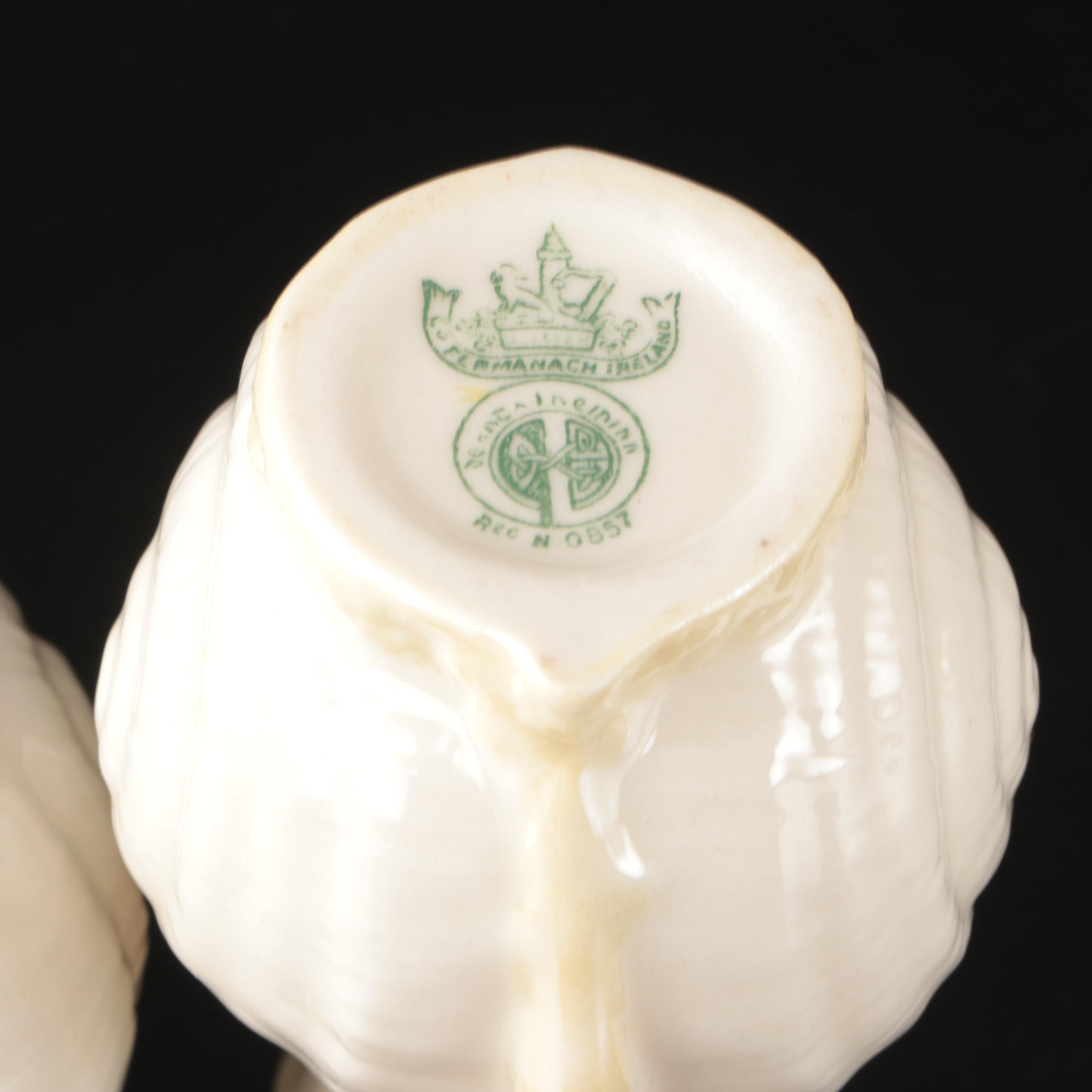 Belleek "Limpet" Porcelain Tea Set with "Toy Shell" Creamer and Sugar