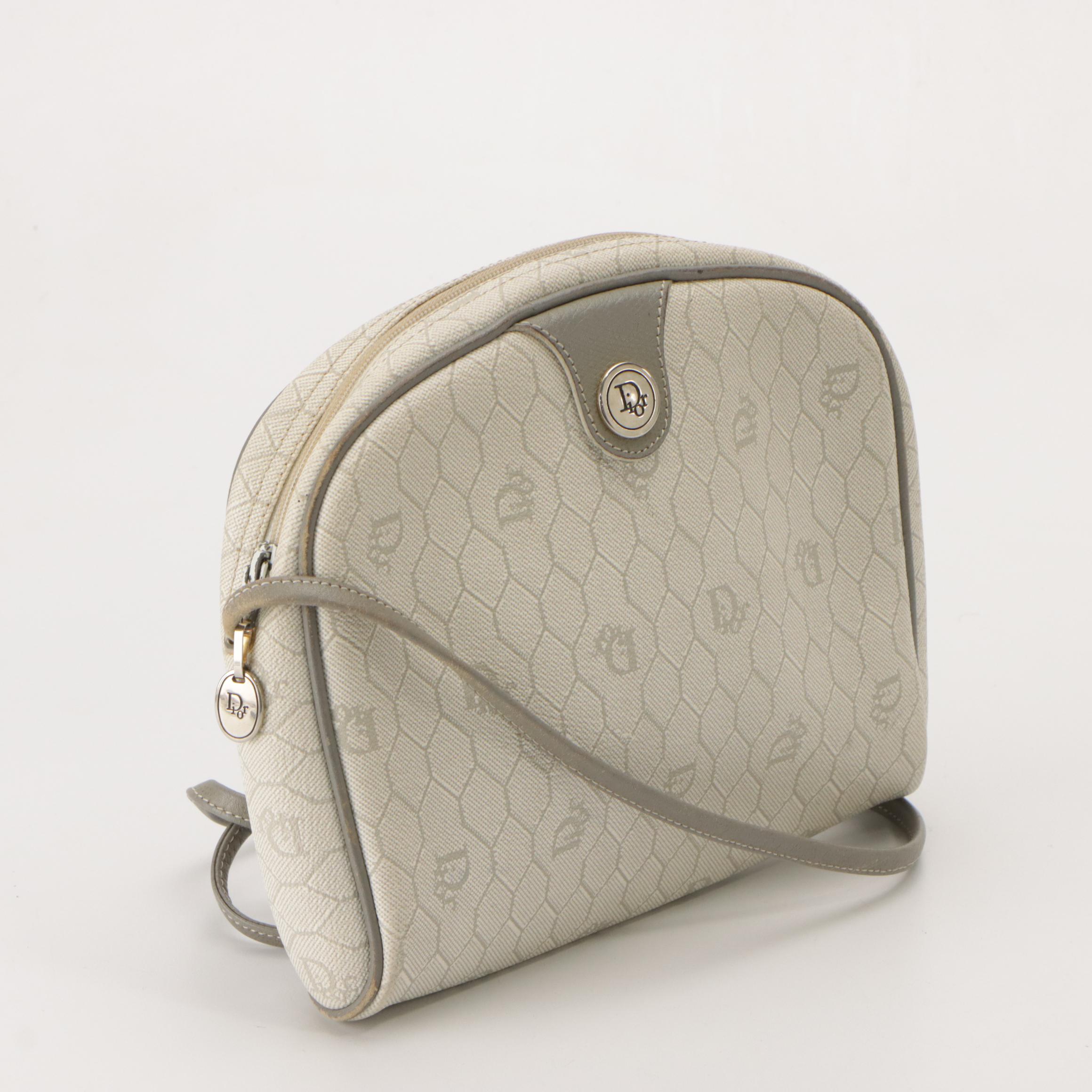 Christian Dior Honeycomb Coated Canvas and Leather Crossbody Bag