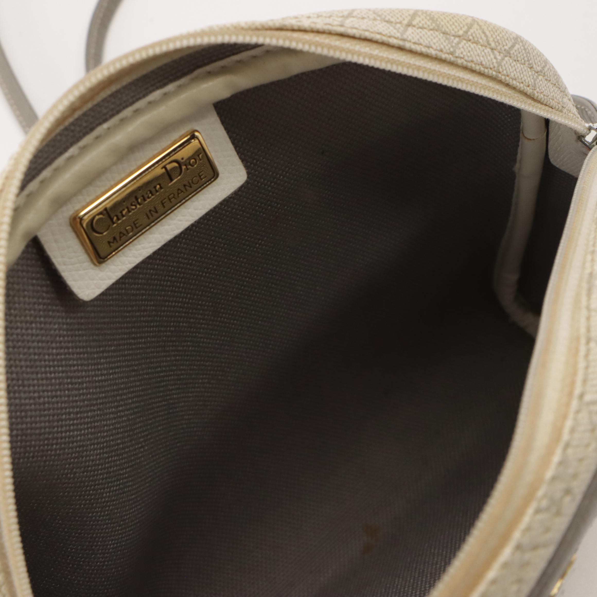 Christian Dior Honeycomb Coated Canvas and Leather Crossbody Bag
