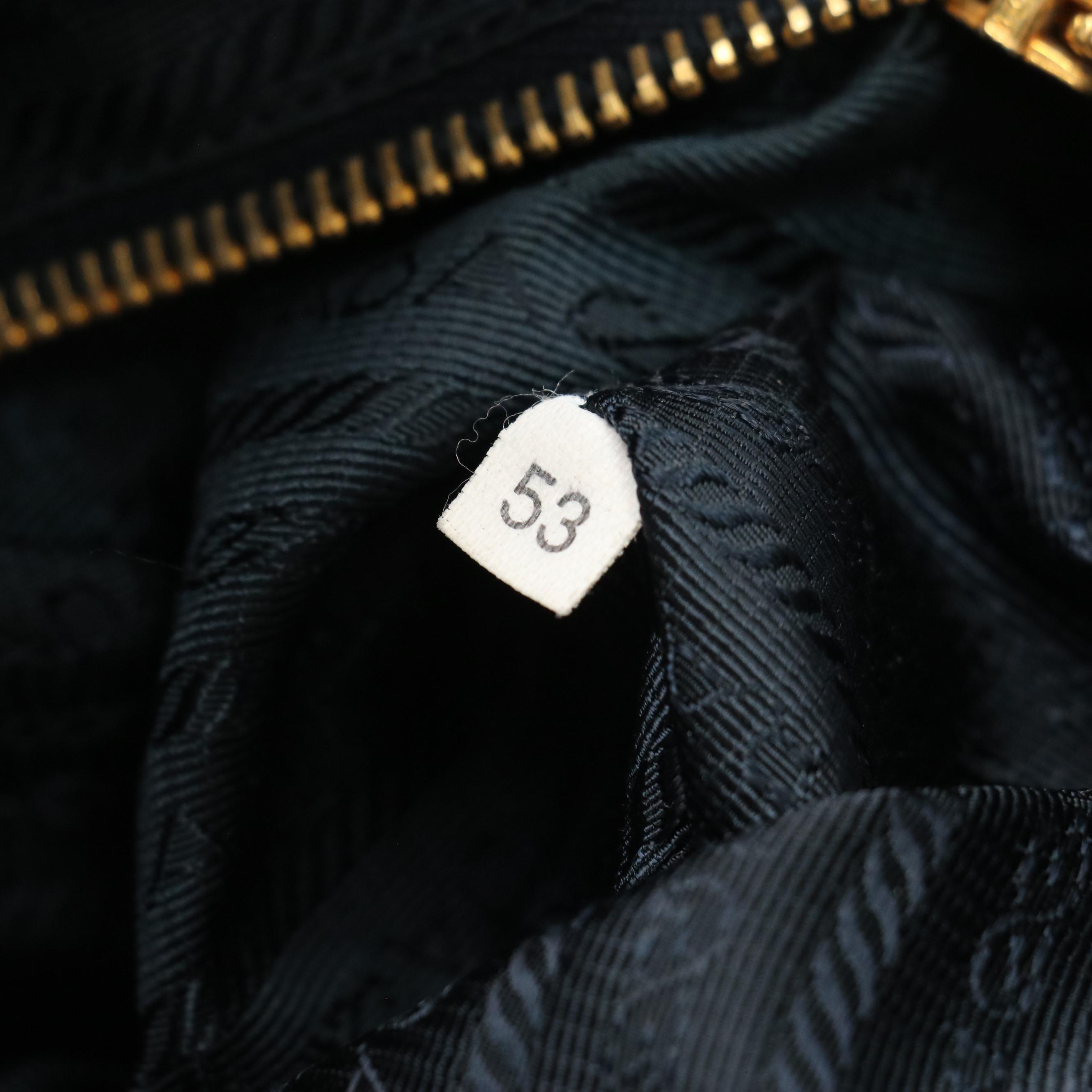 Prada Navy Tessuto Nylon and Saffiano Leather Two-Way Tote