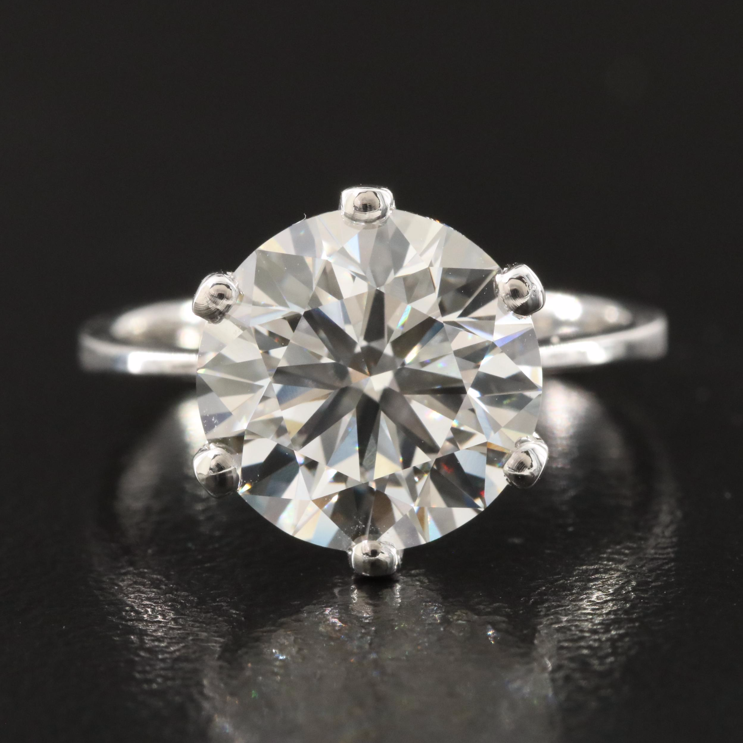 18K 4.02 CT Lab Grown Diamond Solitaire Ring with IGI Report