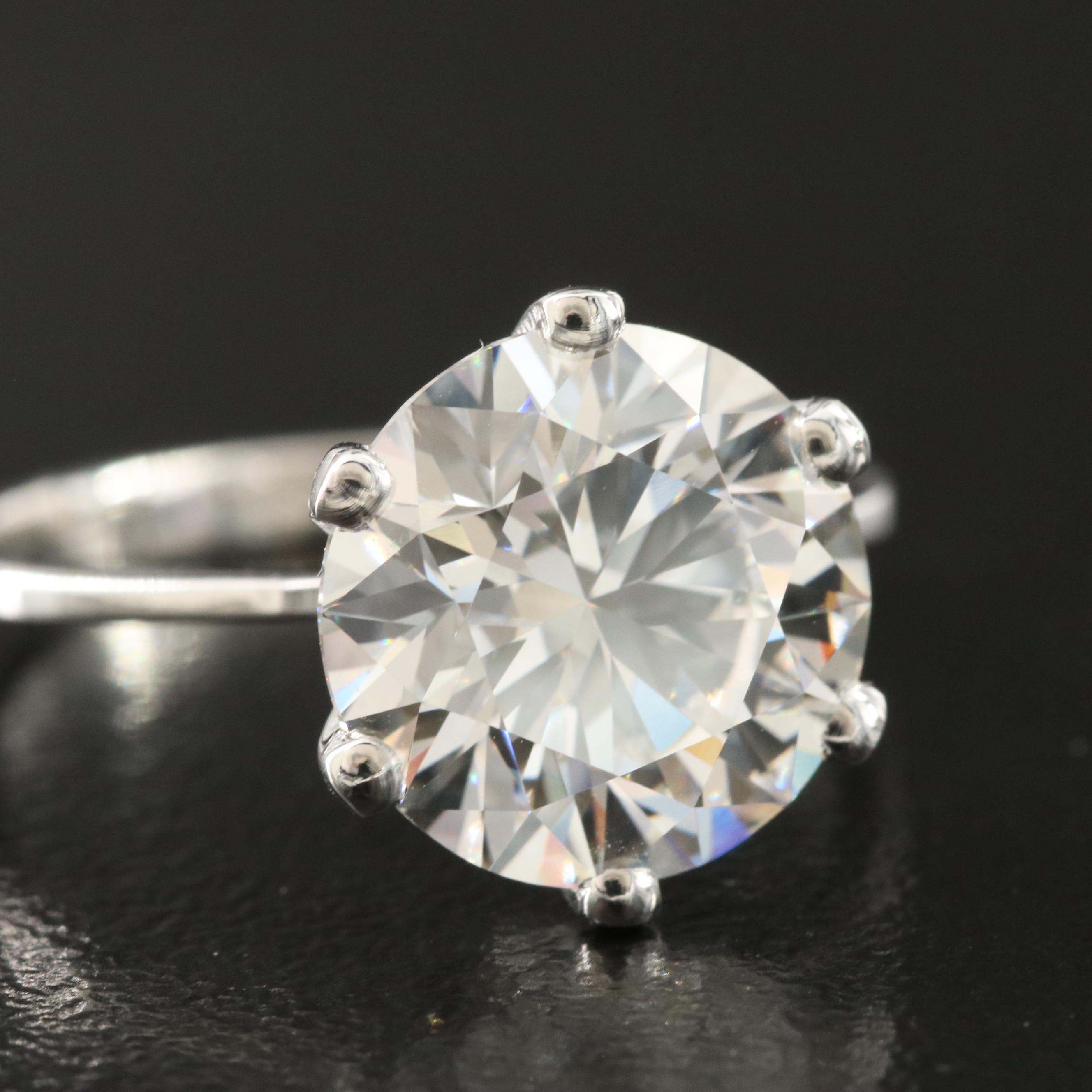 18K 4.02 CT Lab Grown Diamond Solitaire Ring with IGI Report
