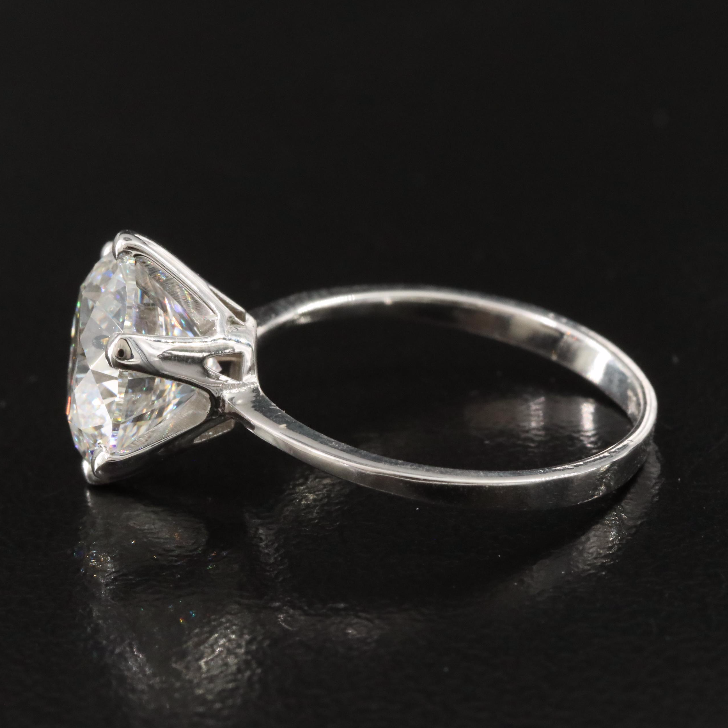 18K 4.02 CT Lab Grown Diamond Solitaire Ring with IGI Report