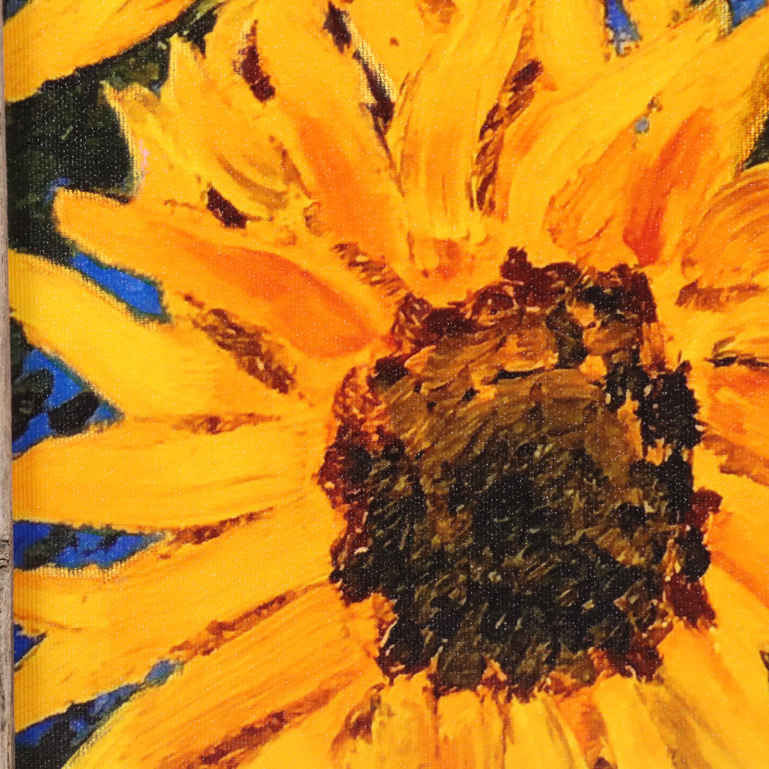 M.C. Abushar Digital Print "Three Sunflowers," 21st Century