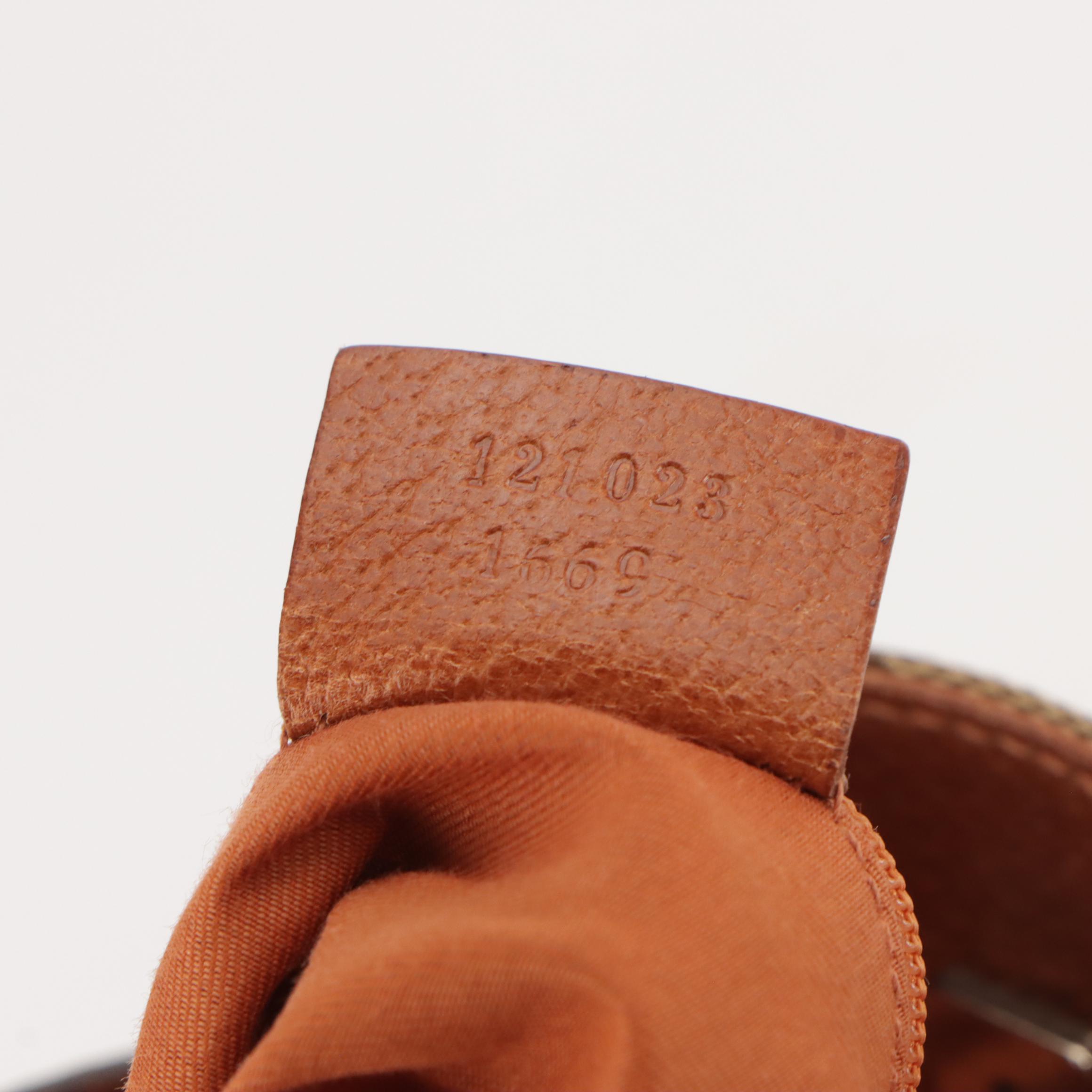 Gucci GG Canvas and Cinghiale Leather Eclipse Shoulder Bag