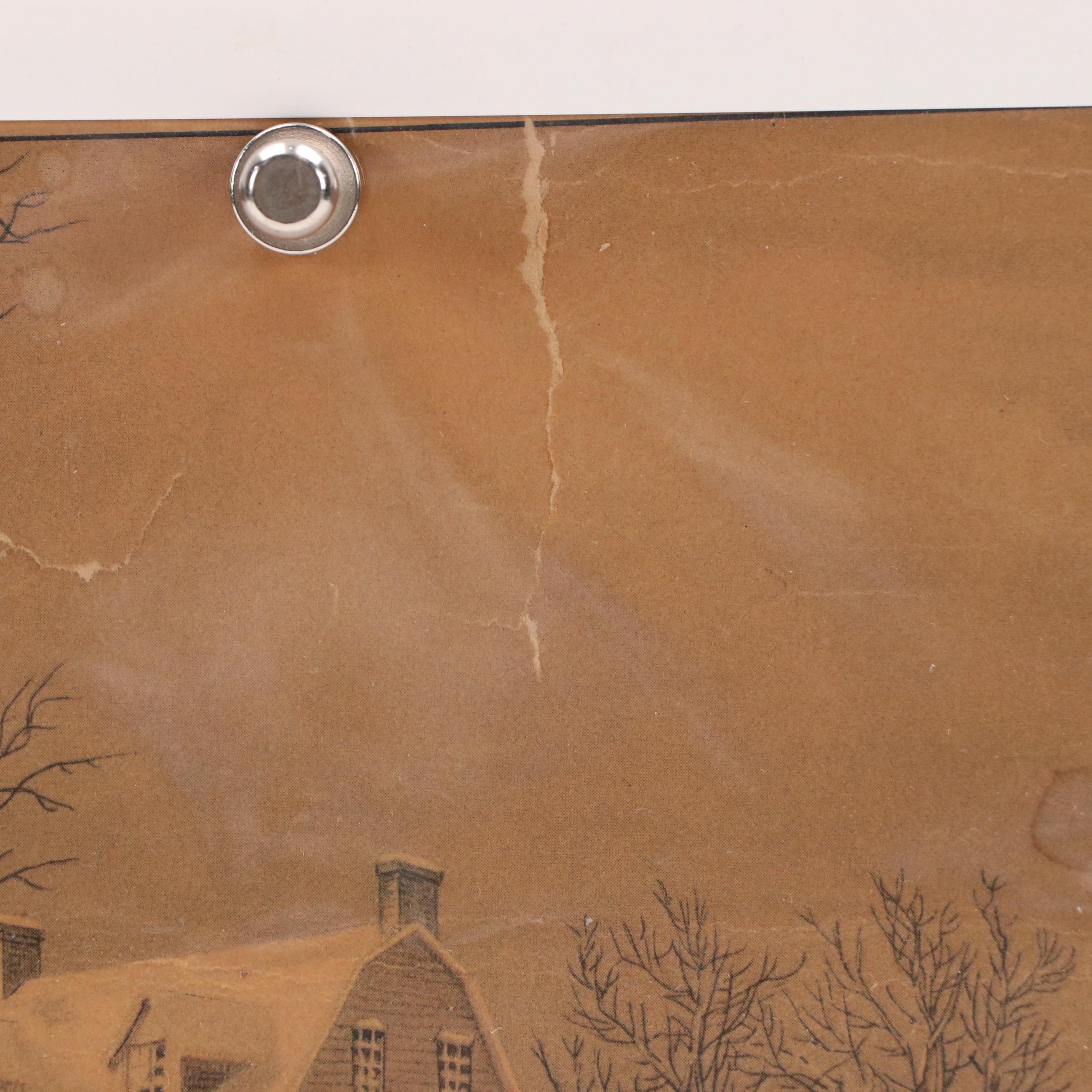 Currier & Ives Halftone "Winter Morning," Late 19th to Early 20th Century