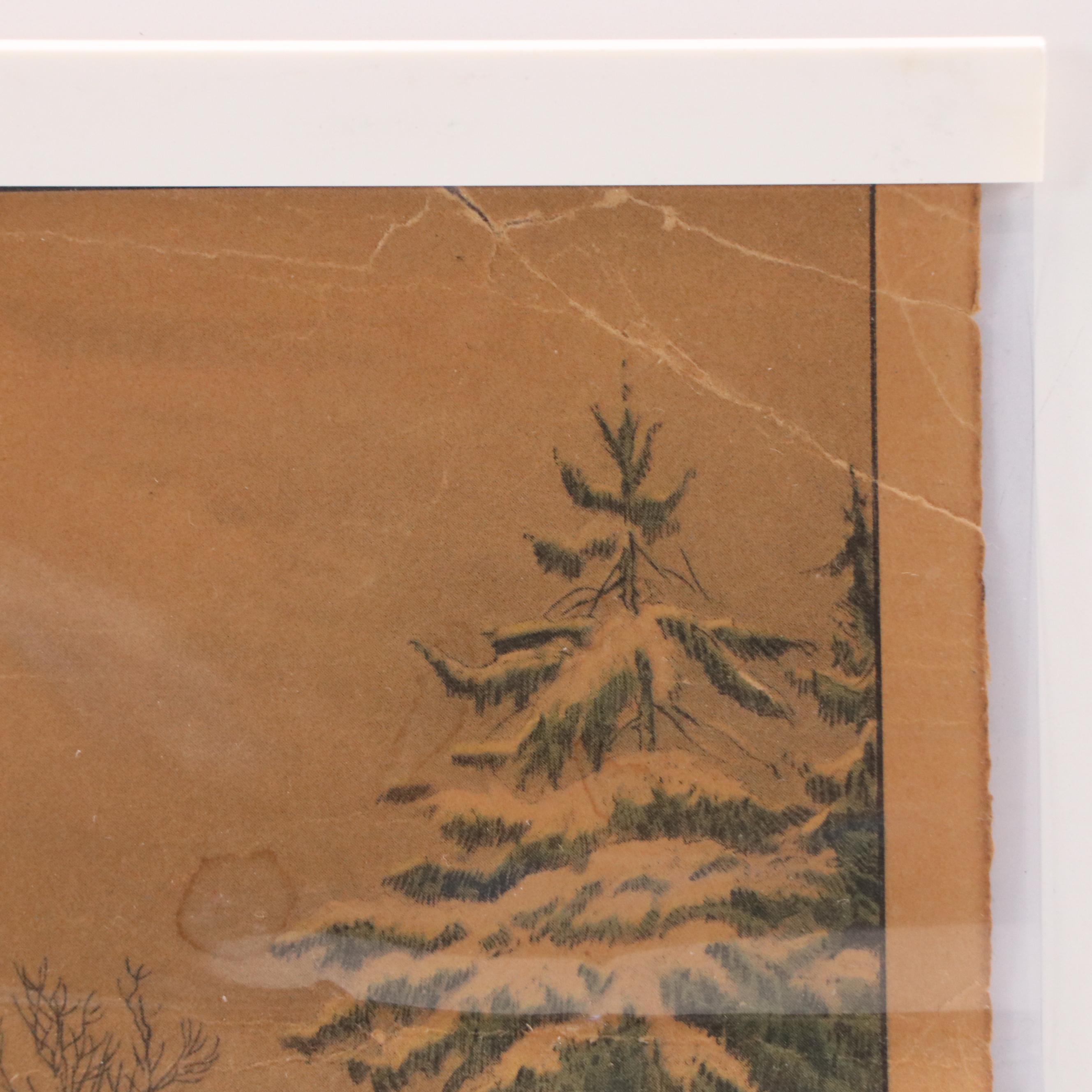 Currier & Ives Halftone "Winter Morning," Late 19th to Early 20th Century