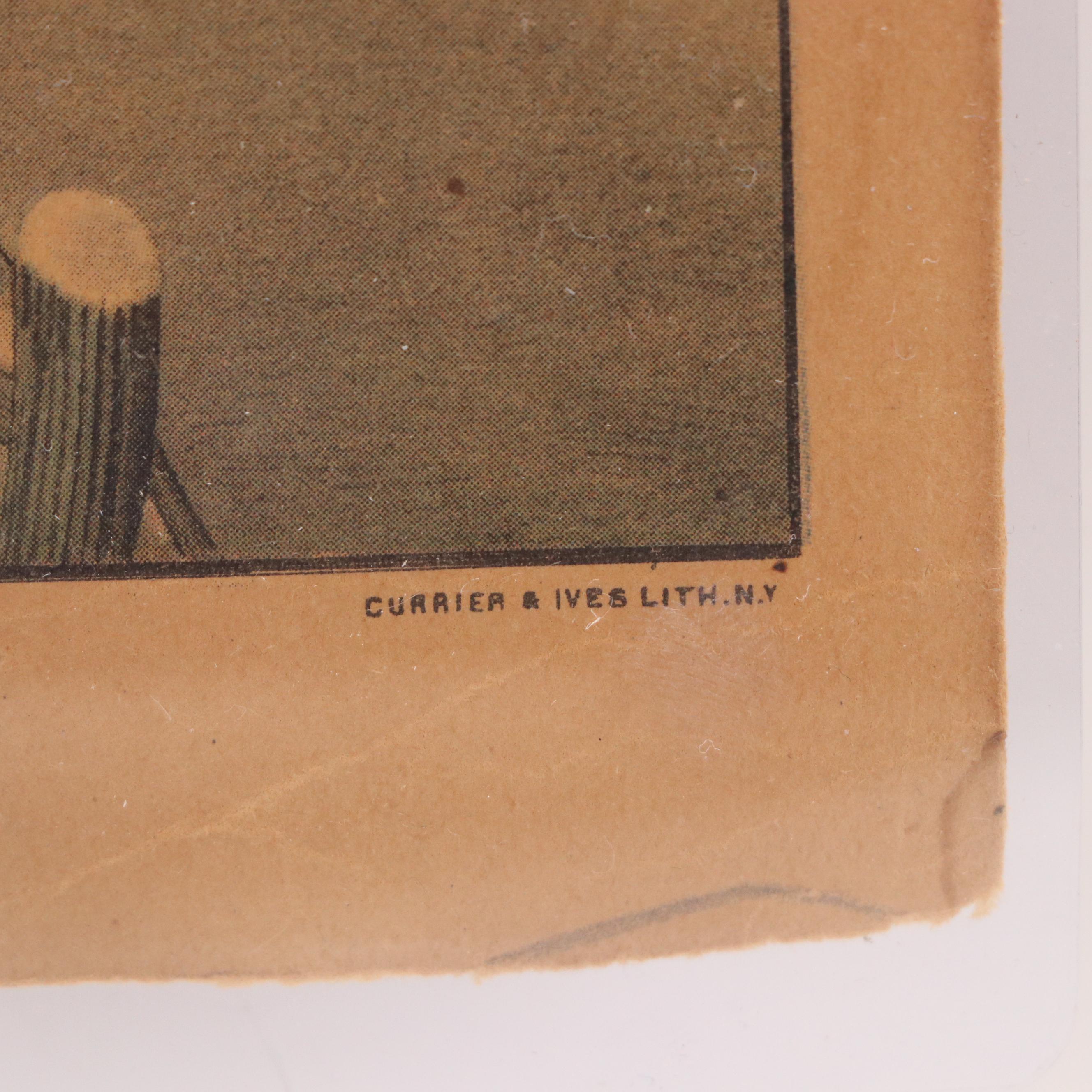 Currier & Ives Halftone "Winter Morning," Late 19th to Early 20th Century