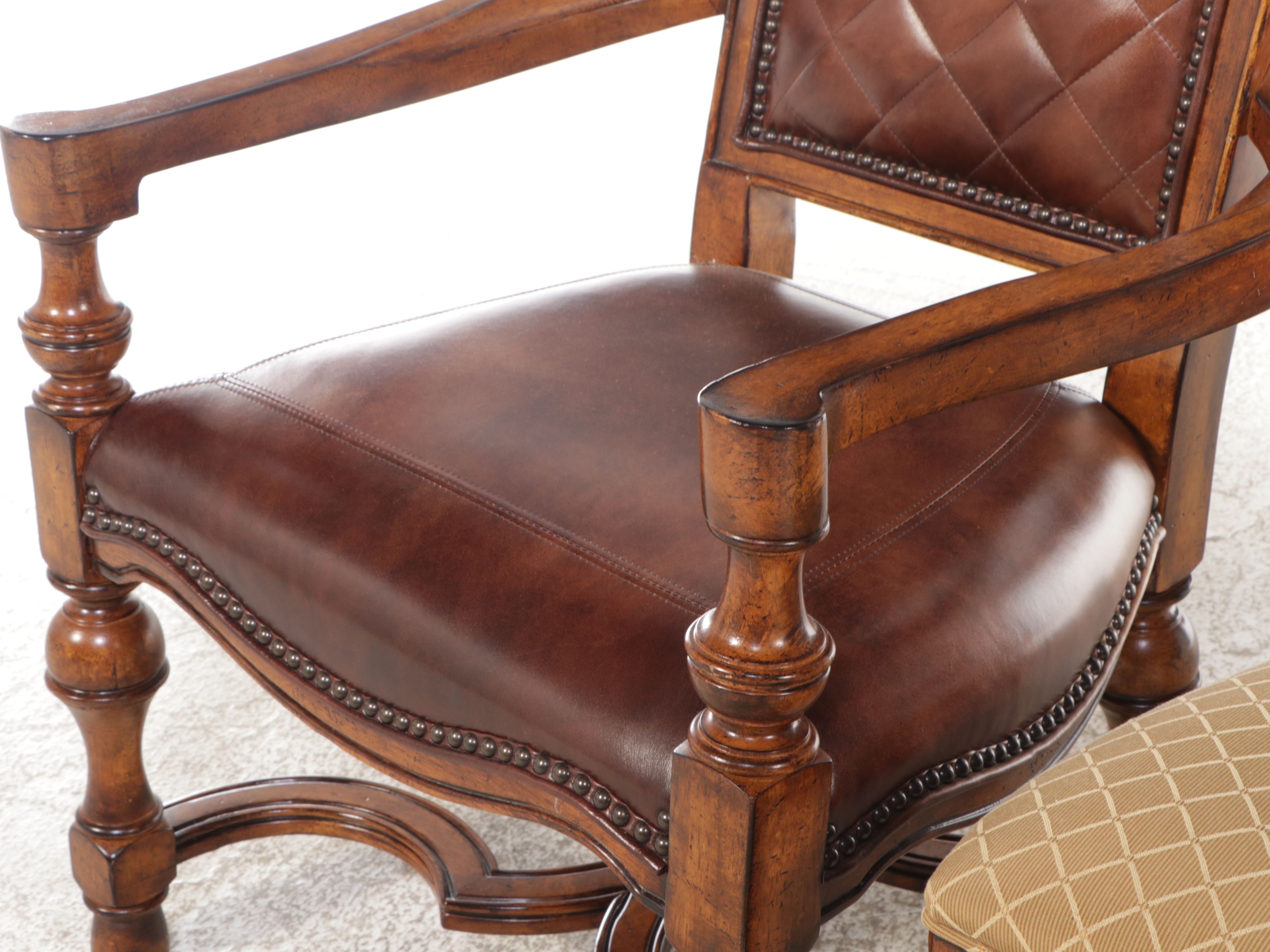 Mahogany Inlaid Double Pedestal Dining Table with Eight Chairs
