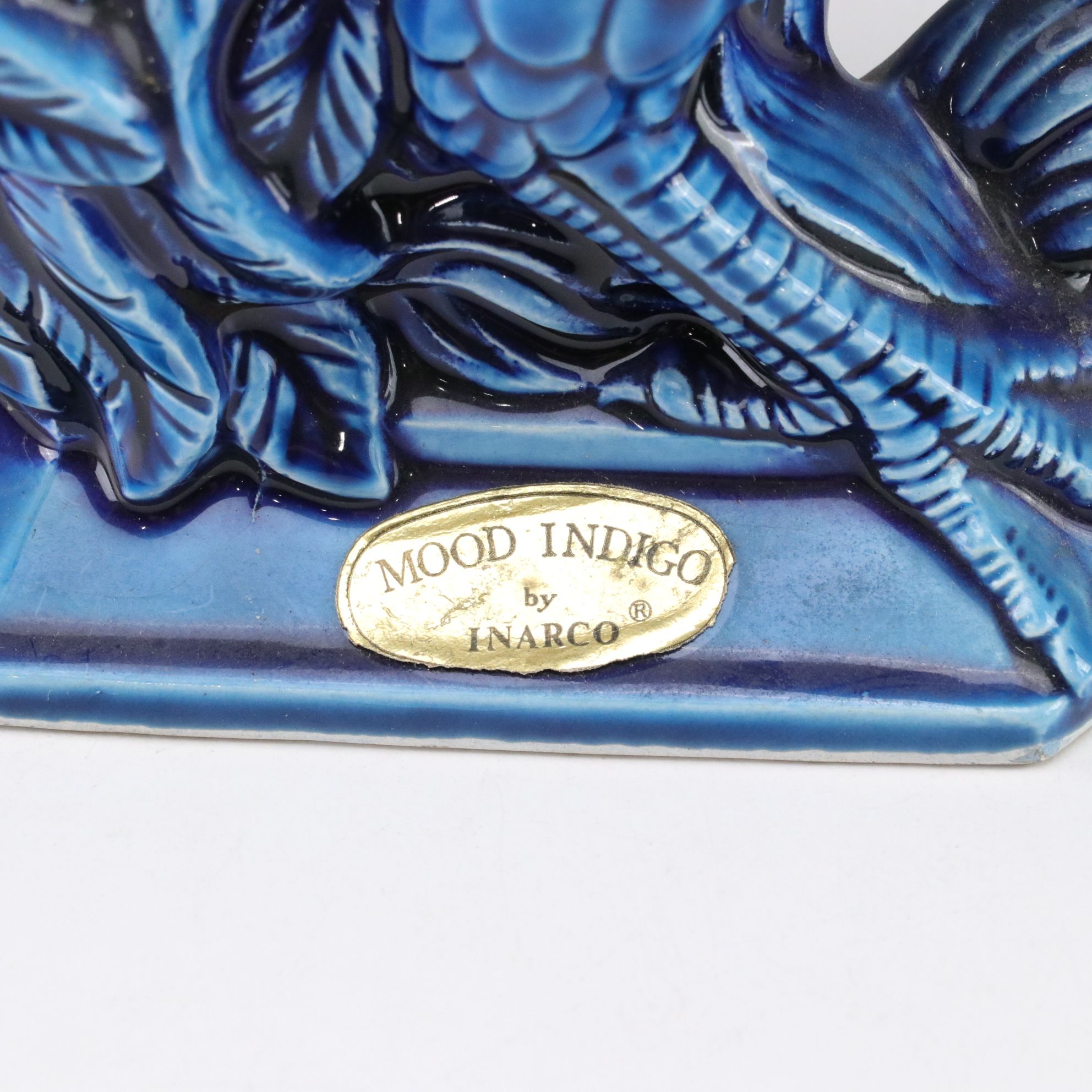 Inarco "Mood Indigo" Blue Ceramic Roosters