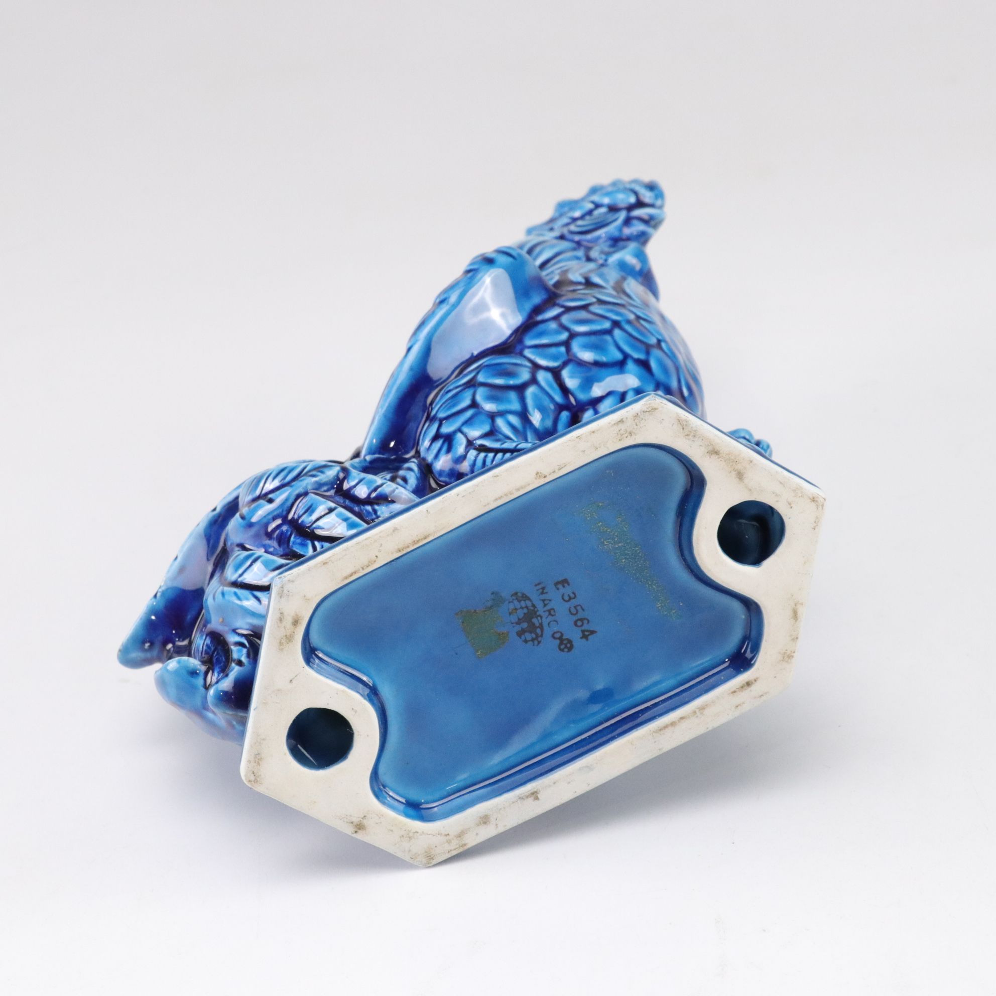 Inarco "Mood Indigo" Blue Ceramic Roosters