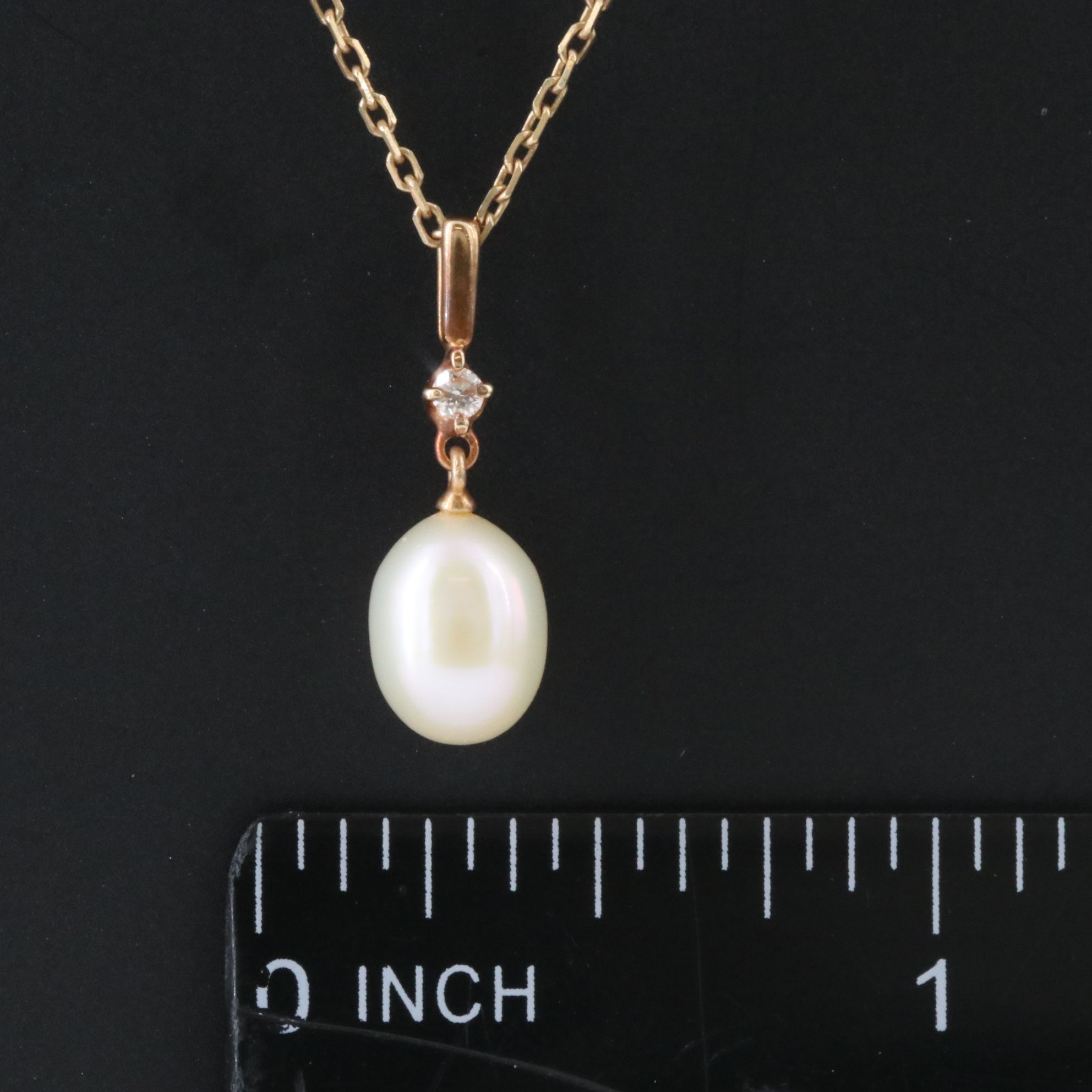 Mikimoto Pearl and Diamond Drop Necklace