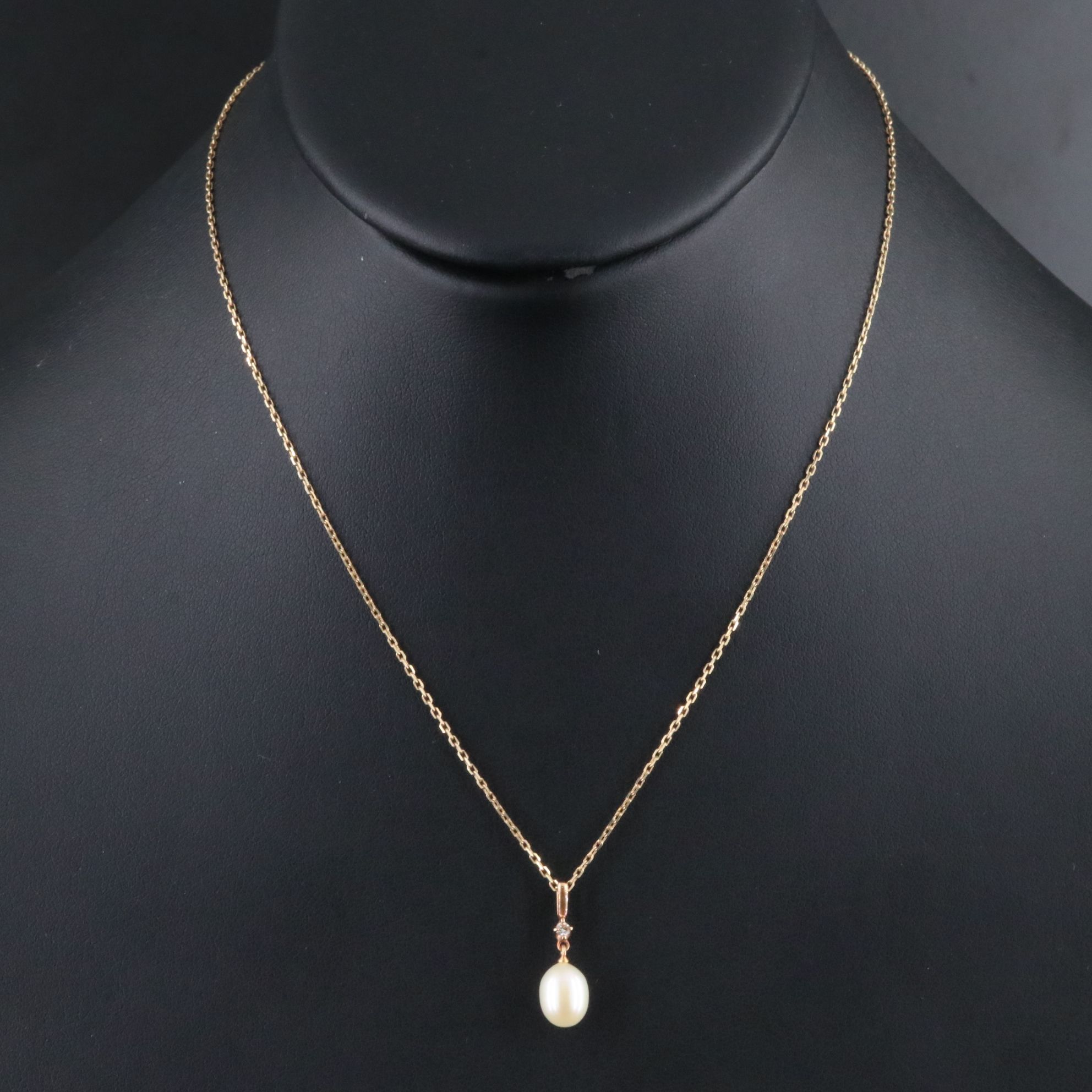 Mikimoto Pearl and Diamond Drop Necklace