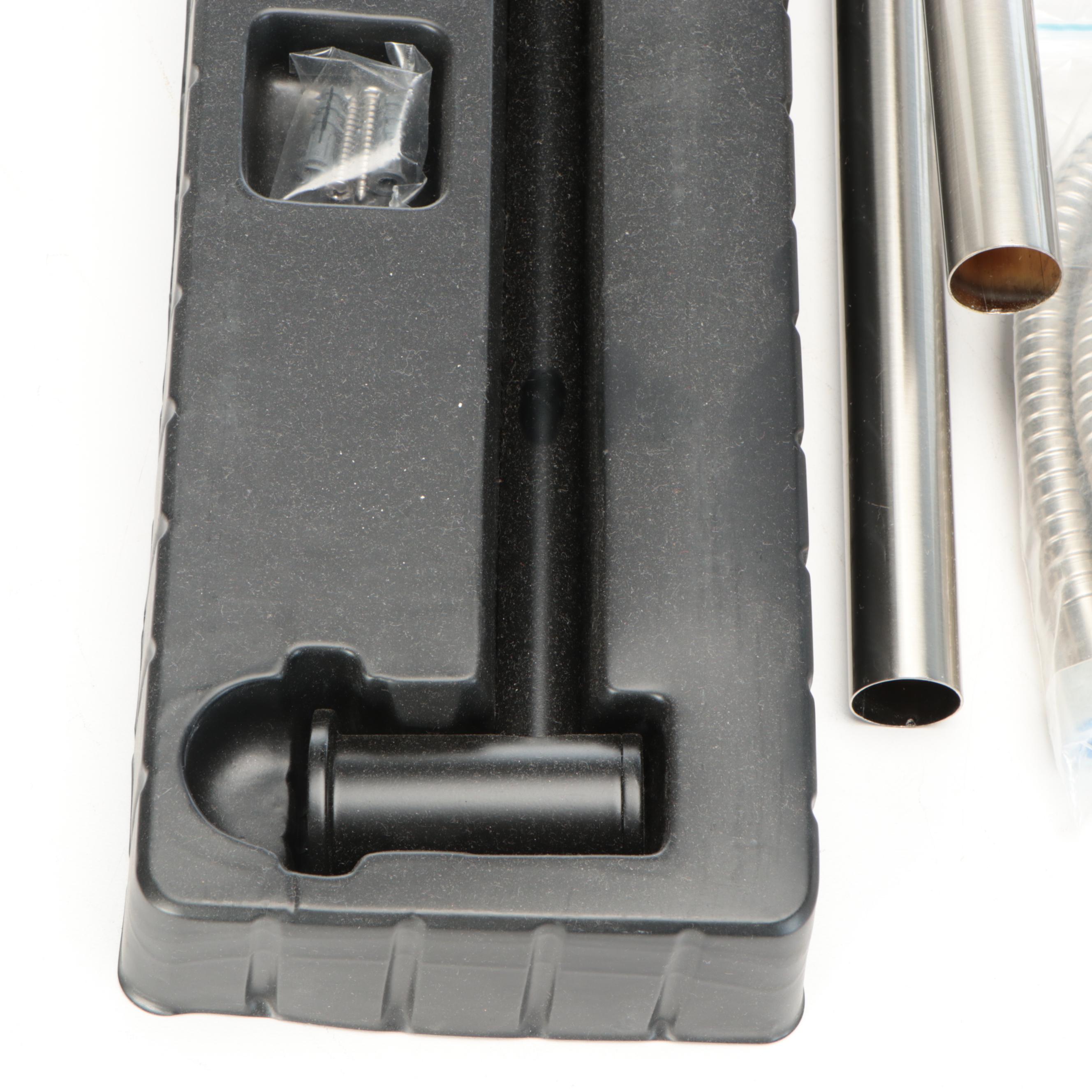 Satin Nickel Oval Shower Curtain Rod, Hand Hoses, Matte Black Tub Pipes, More