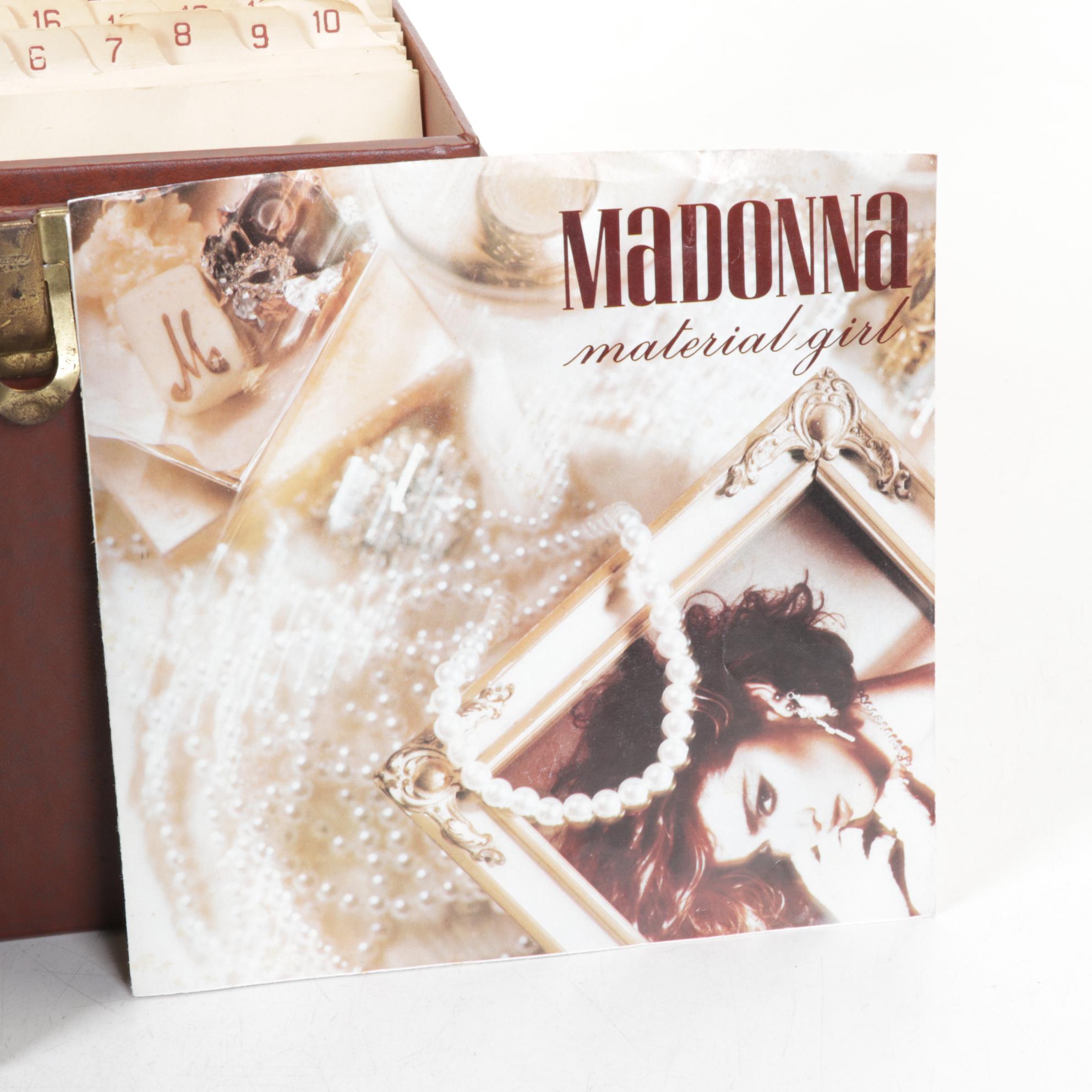 Madonna, Michael Jackson, Al Yankovich and More 45 RPMs with Carrying Case