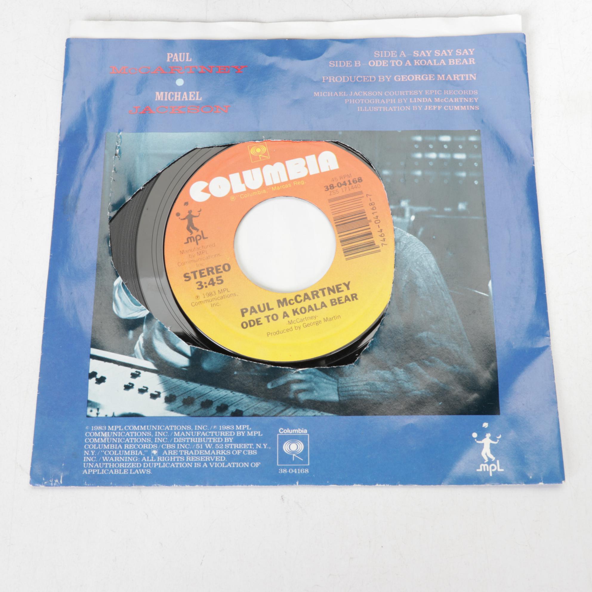 Madonna, Michael Jackson, Al Yankovich and More 45 RPMs with Carrying Case