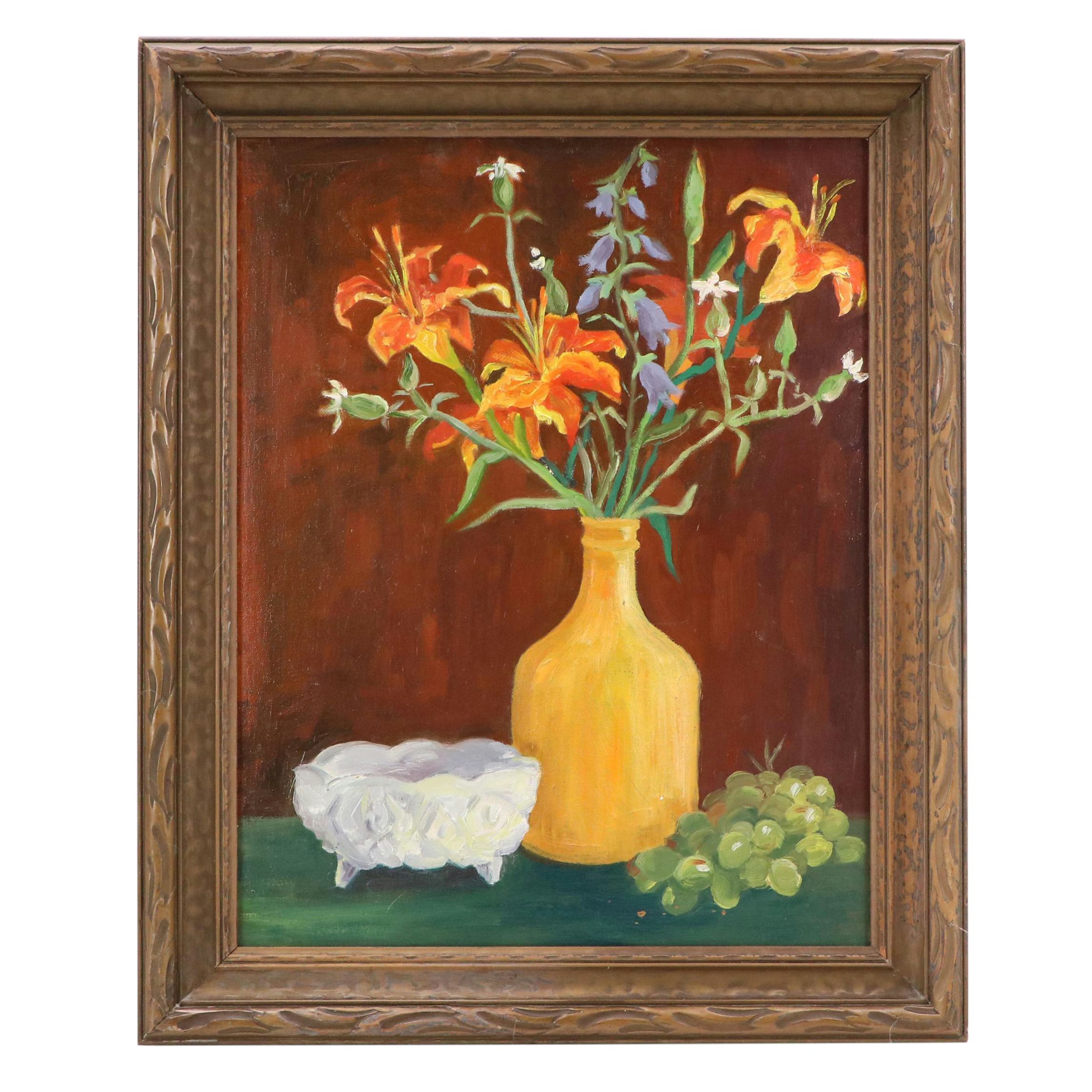 Bessie Hoover Wessel Oil Painting "Still Life," Early 20th Century