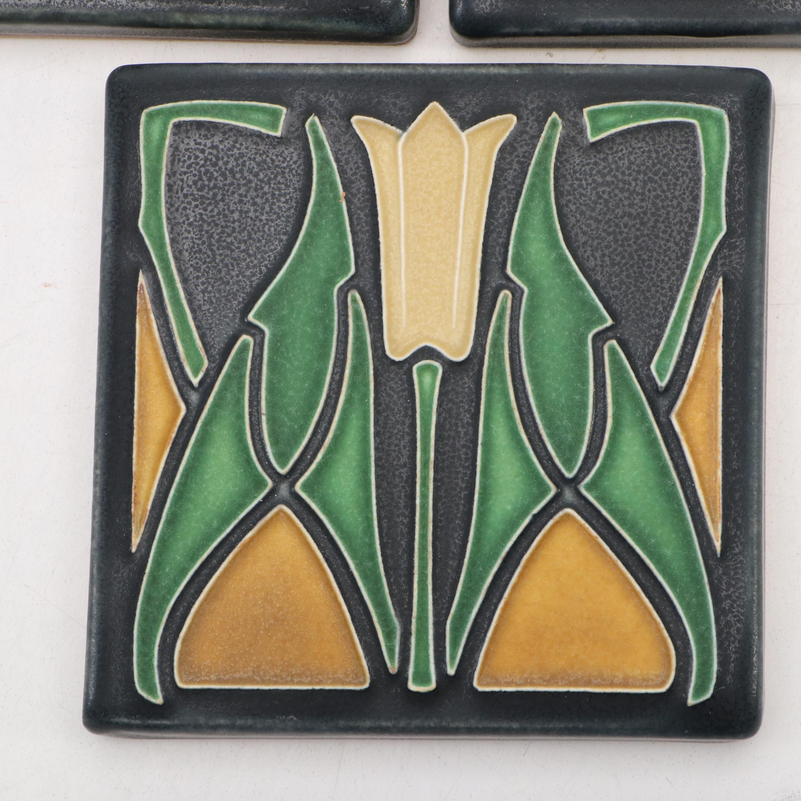 Motawi Tileworks Ceramic "Lotus Jade" and Other Floral Tiles