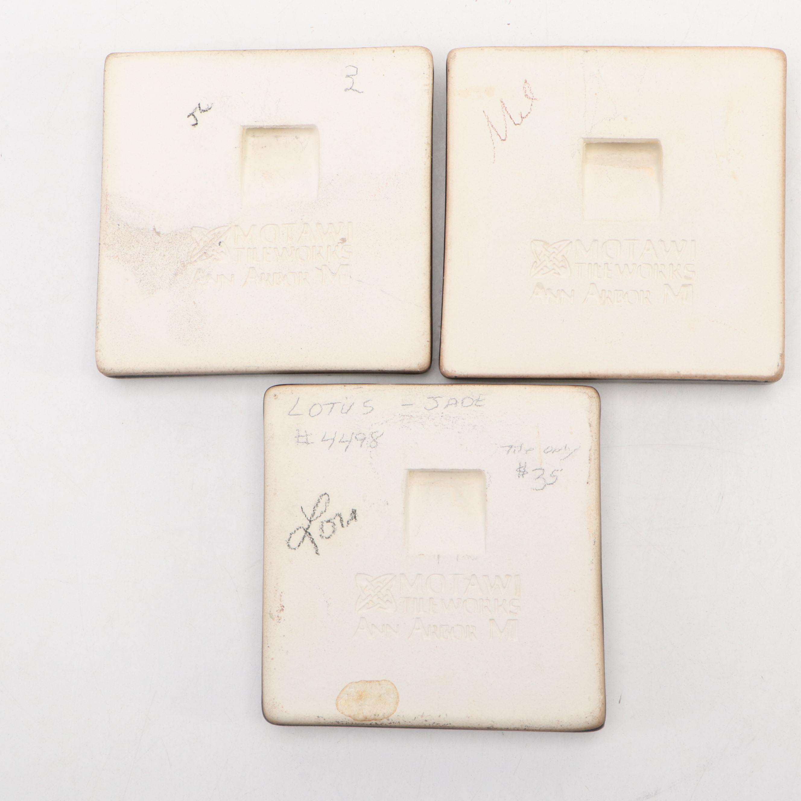 Motawi Tileworks Ceramic "Lotus Jade" and Other Floral Tiles