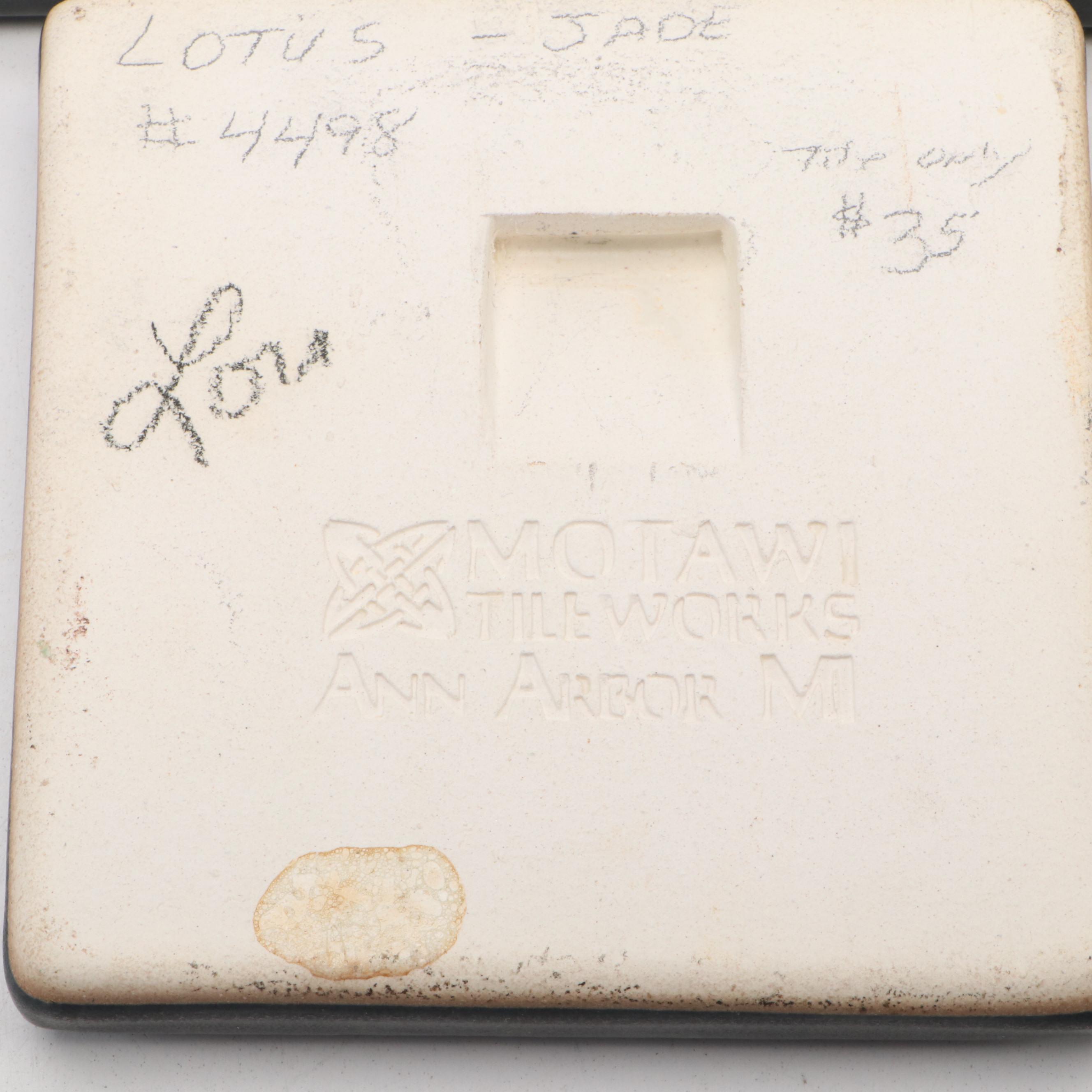 Motawi Tileworks Ceramic "Lotus Jade" and Other Floral Tiles