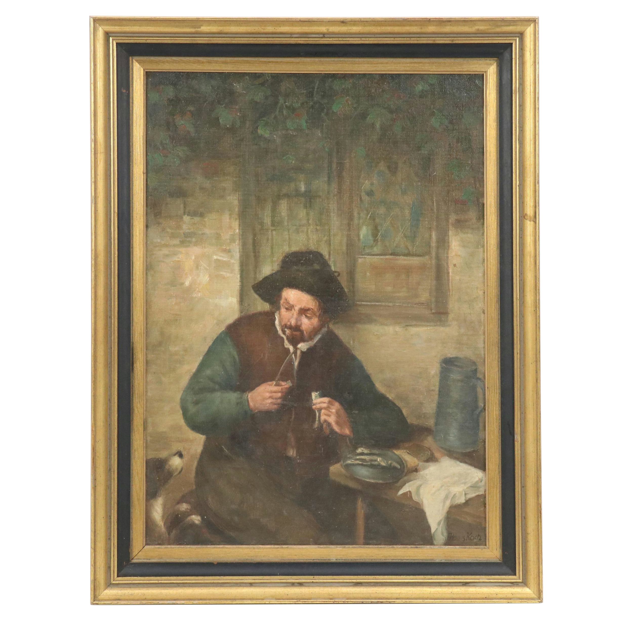 After Adriaen van Ostade Oil Painting "The Herring Eater"