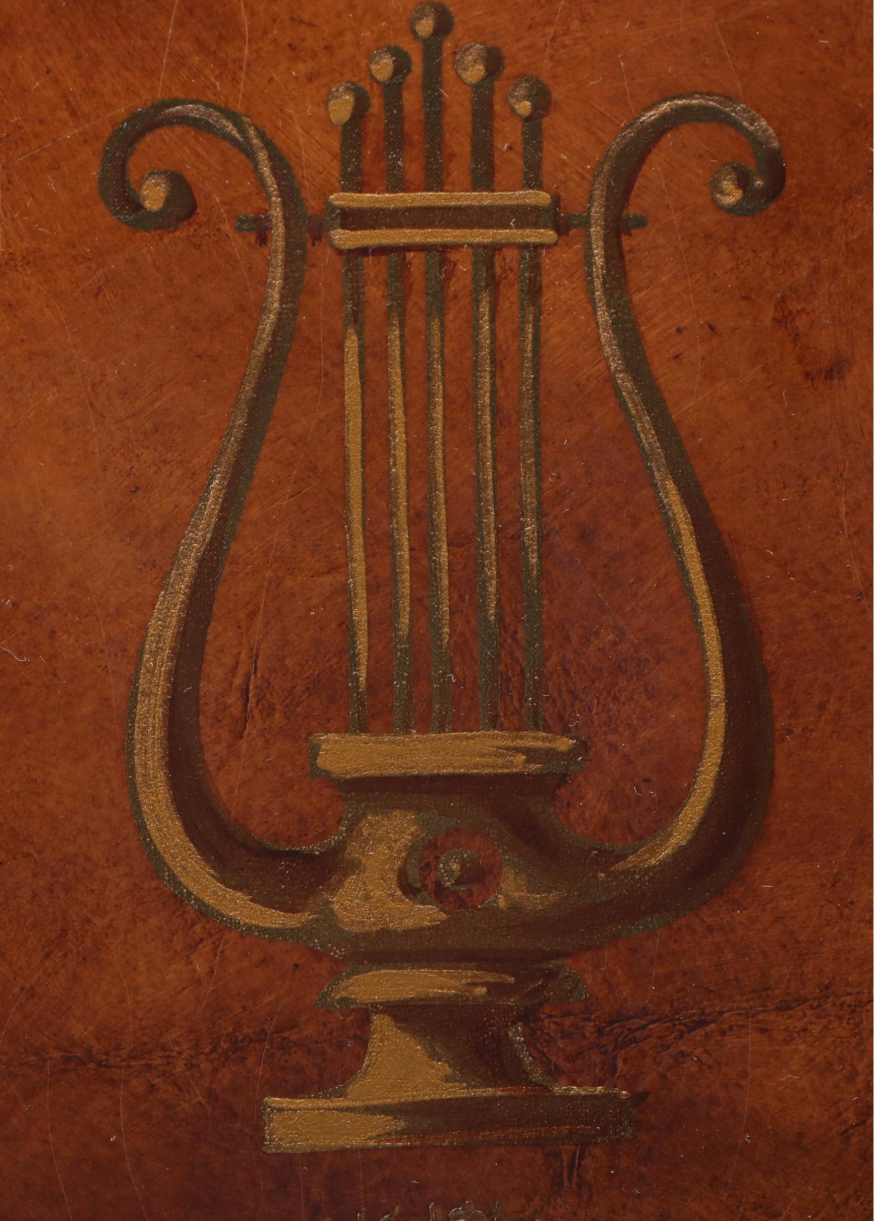 Howard Miller Laurel Motif Gilt Leather Wrapped Oval Wall Clock