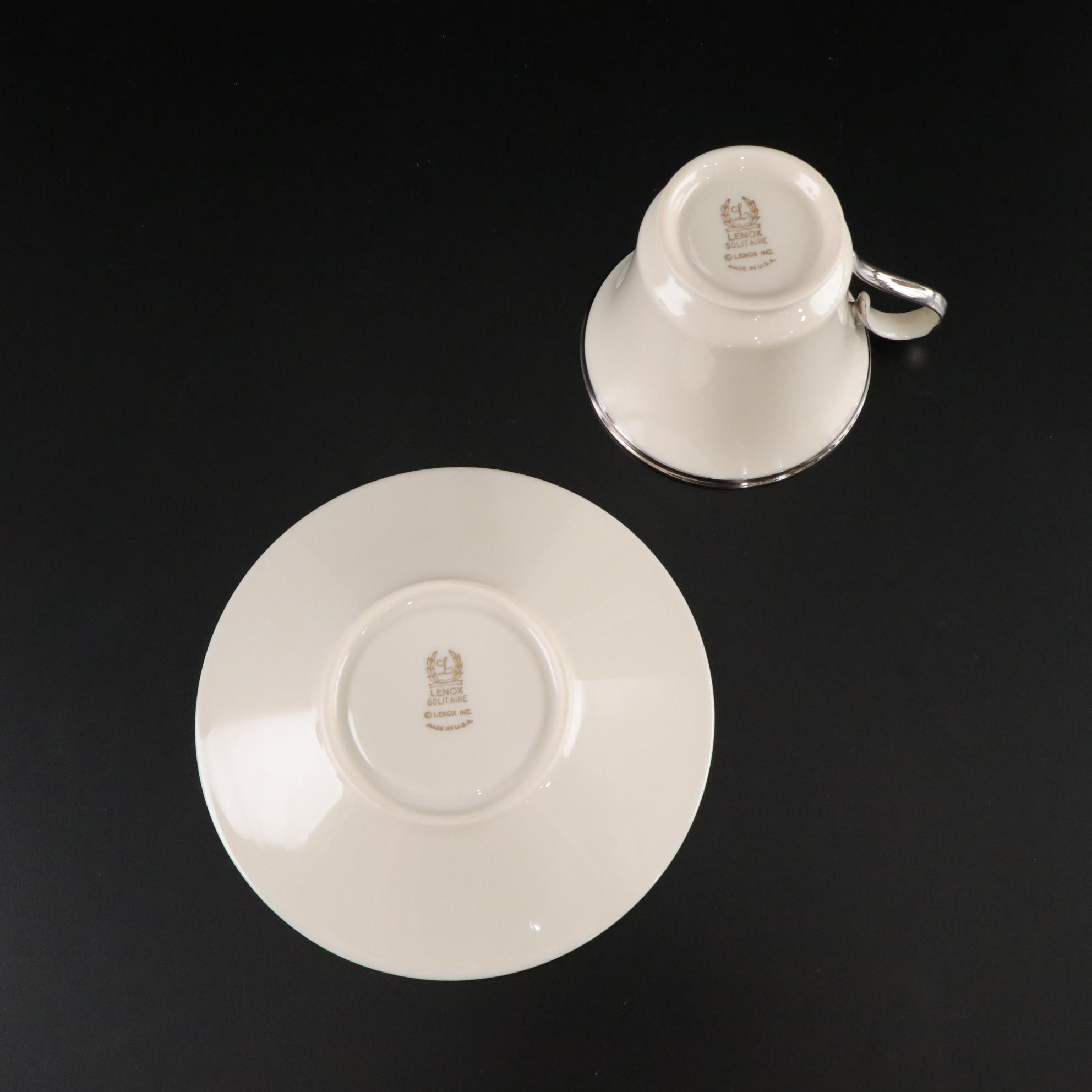 Lenox "Solitaire Platinum" Porcelain Dinnerware and Fostoria "Sheffield" Glasses