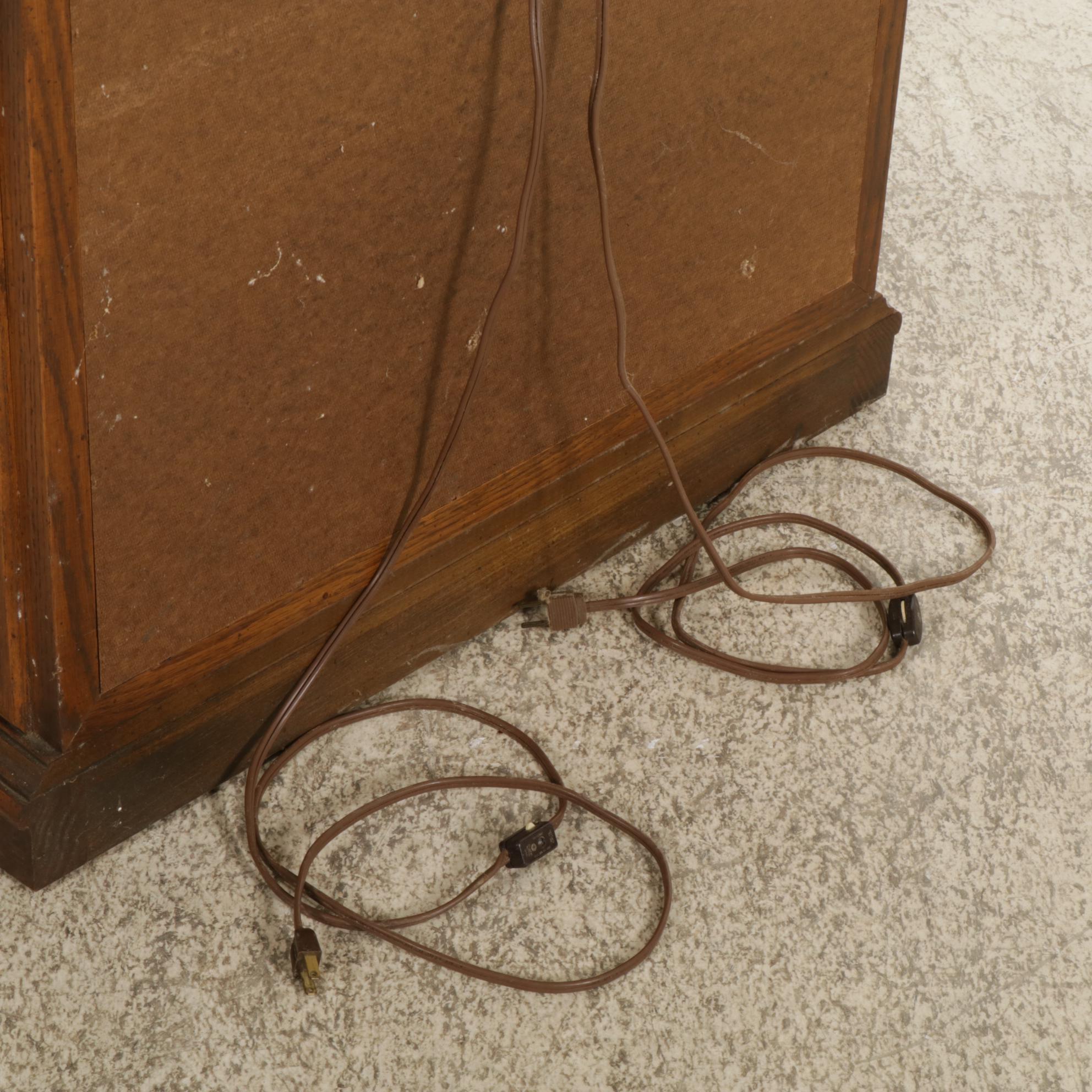Oak Lighted Curio Cabinet, Late 20th Century