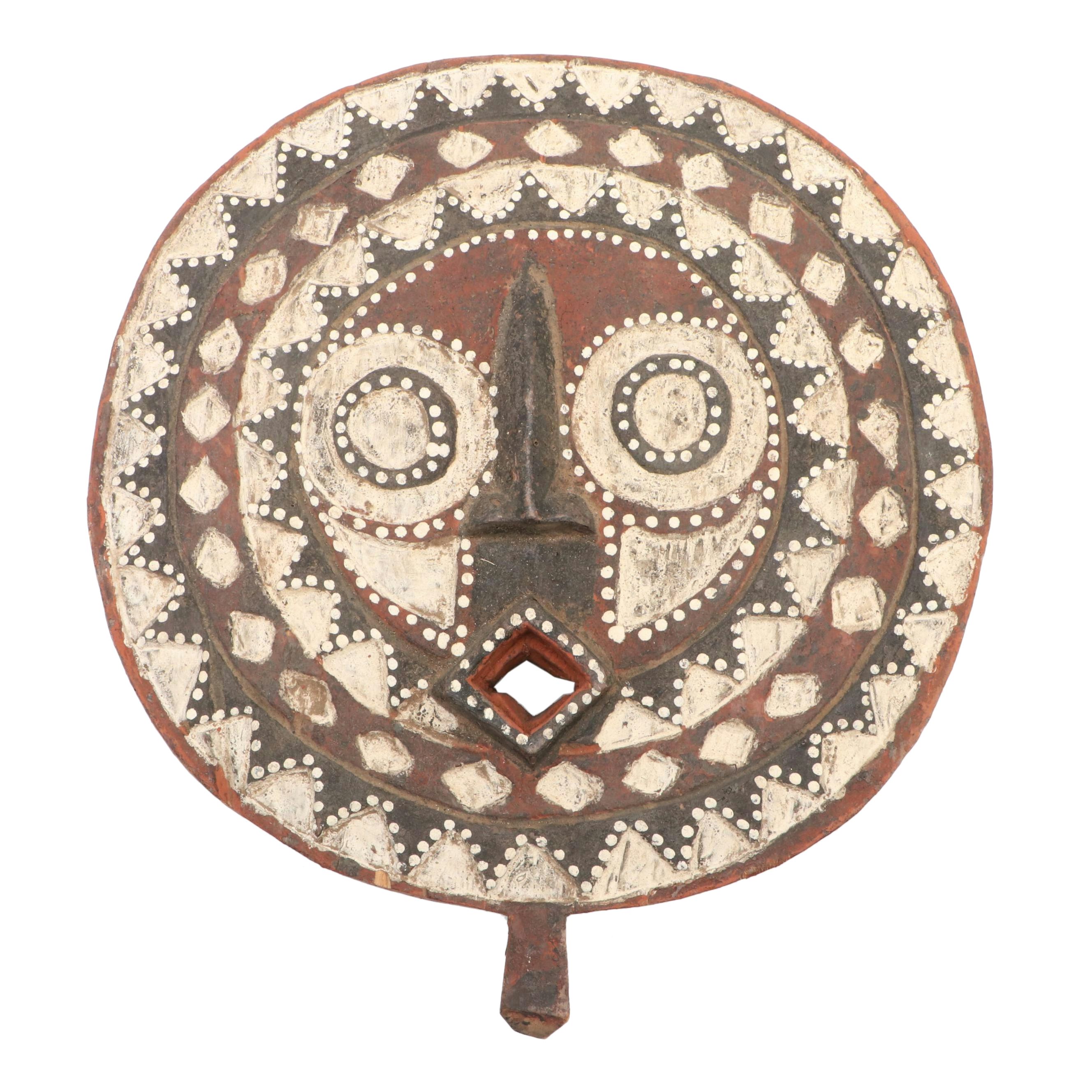 West African Burkina Faso Hand-Carved Bobo-Bwa Sun Mask